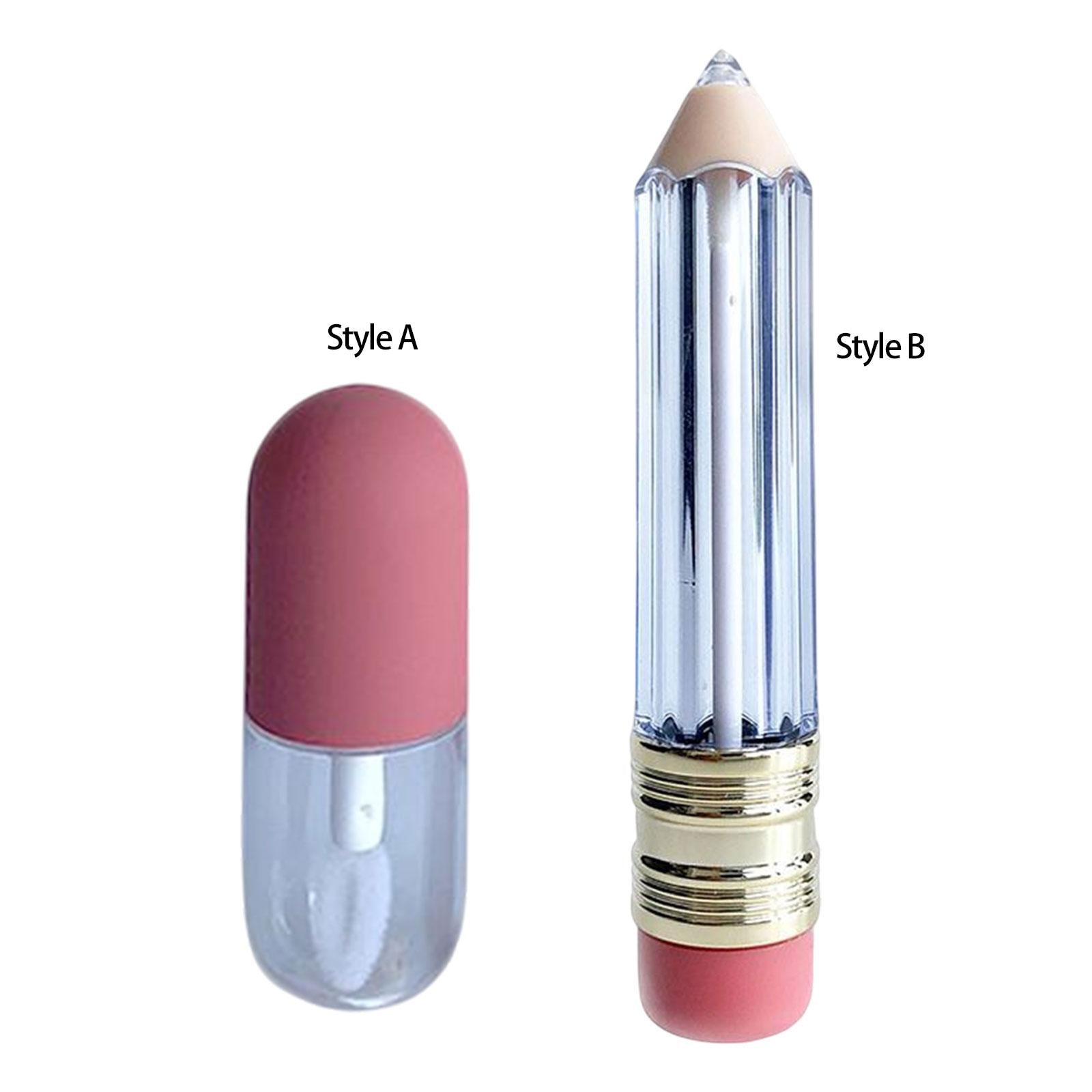 3xLip Gloss Tubes DIY Cosmetics Containers Transparent for Women Girls DIY Style A