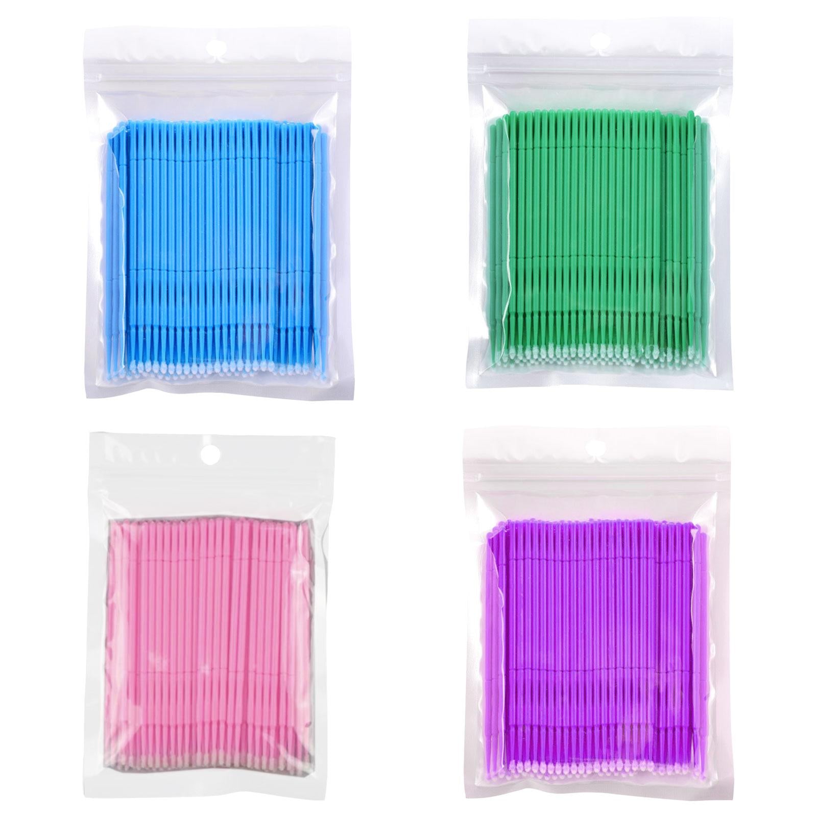 3x100 Pieces Micro Applicator Brushes for Eyelashes Mascara Makeup Application Blue Large