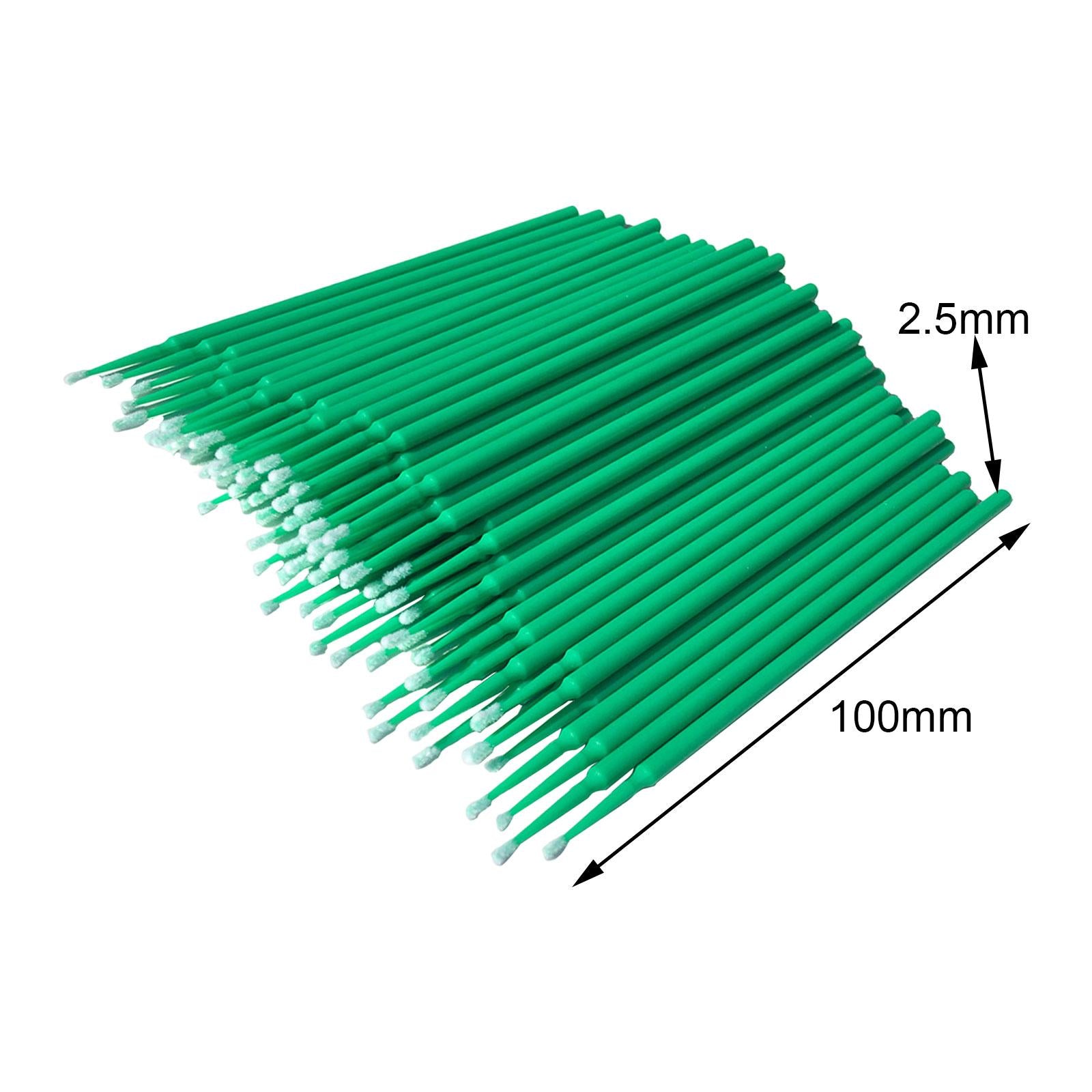 2x100 Pieces Micro Applicator Brushes for Eyelashes Mascara Makeup Application Green Medium