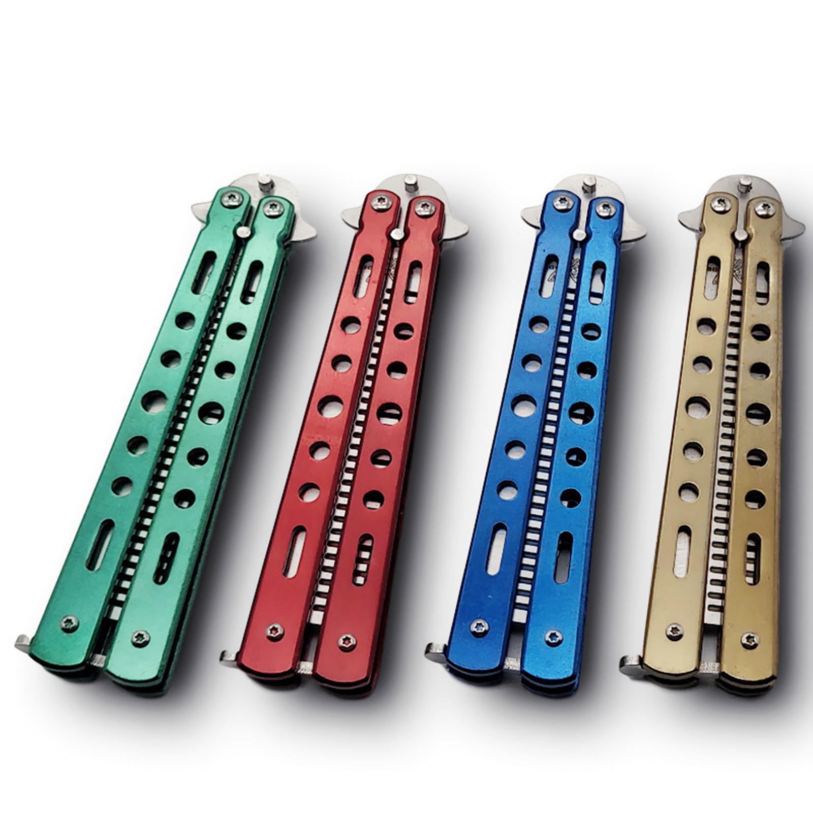 4xButterfly Combs Folding Combs Metal Portable Hair Comb for Sport Outdoor Use Green