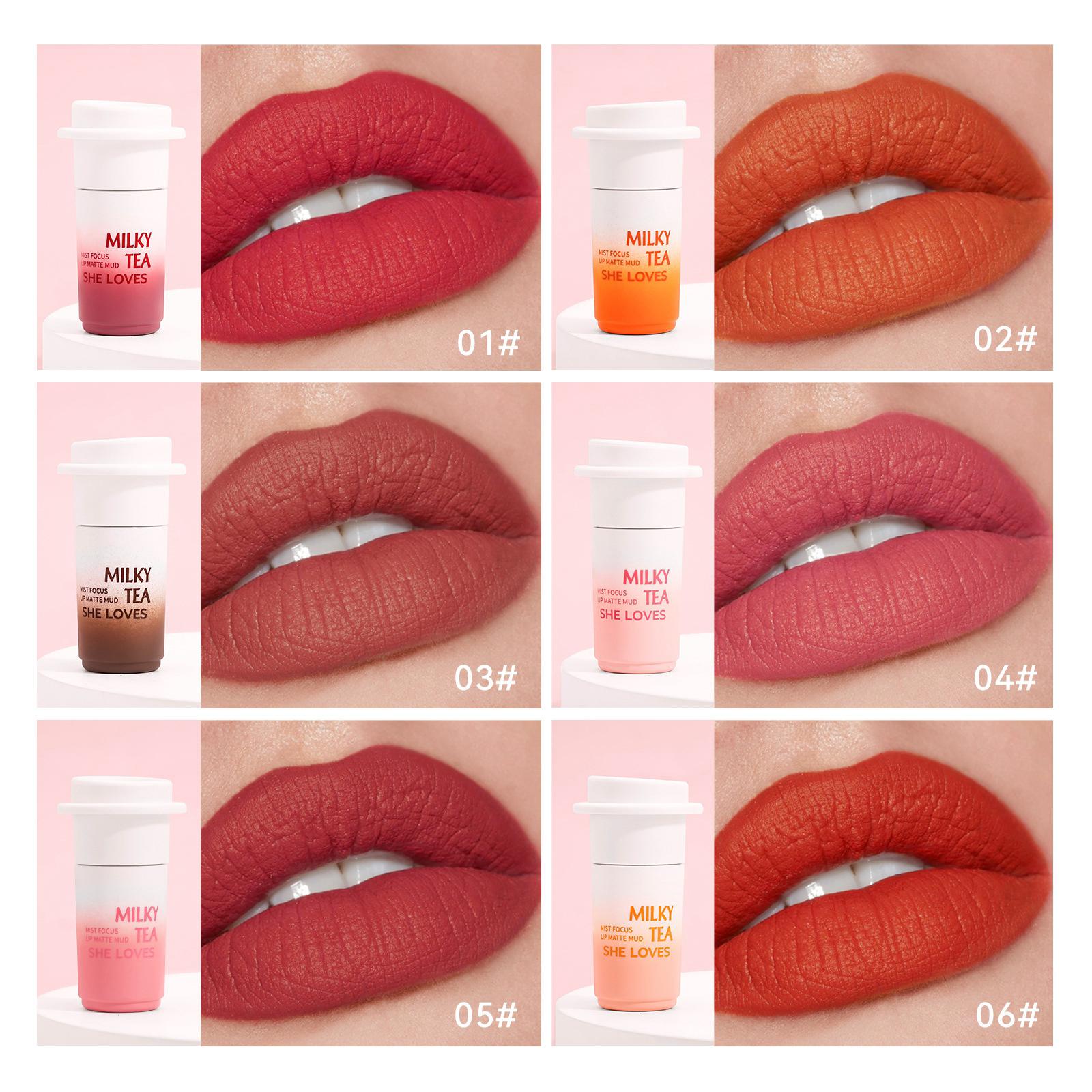 2xLip Clay Lip Stain Lip Lacquer Lasting Makeup Cosmetics Waterproof Lip Stick 03
