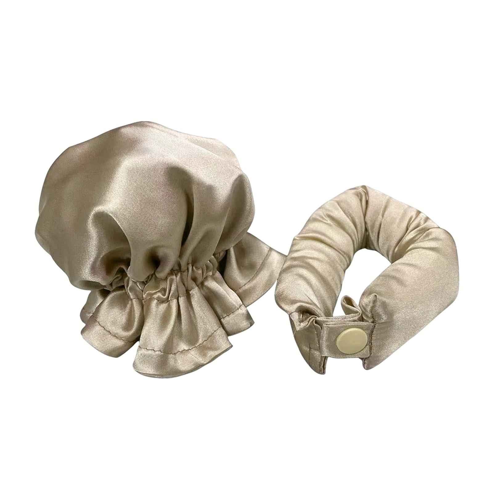 Heatless Curler with Hair Covers Comfortable for Long Hair Curls Women Girls Beige