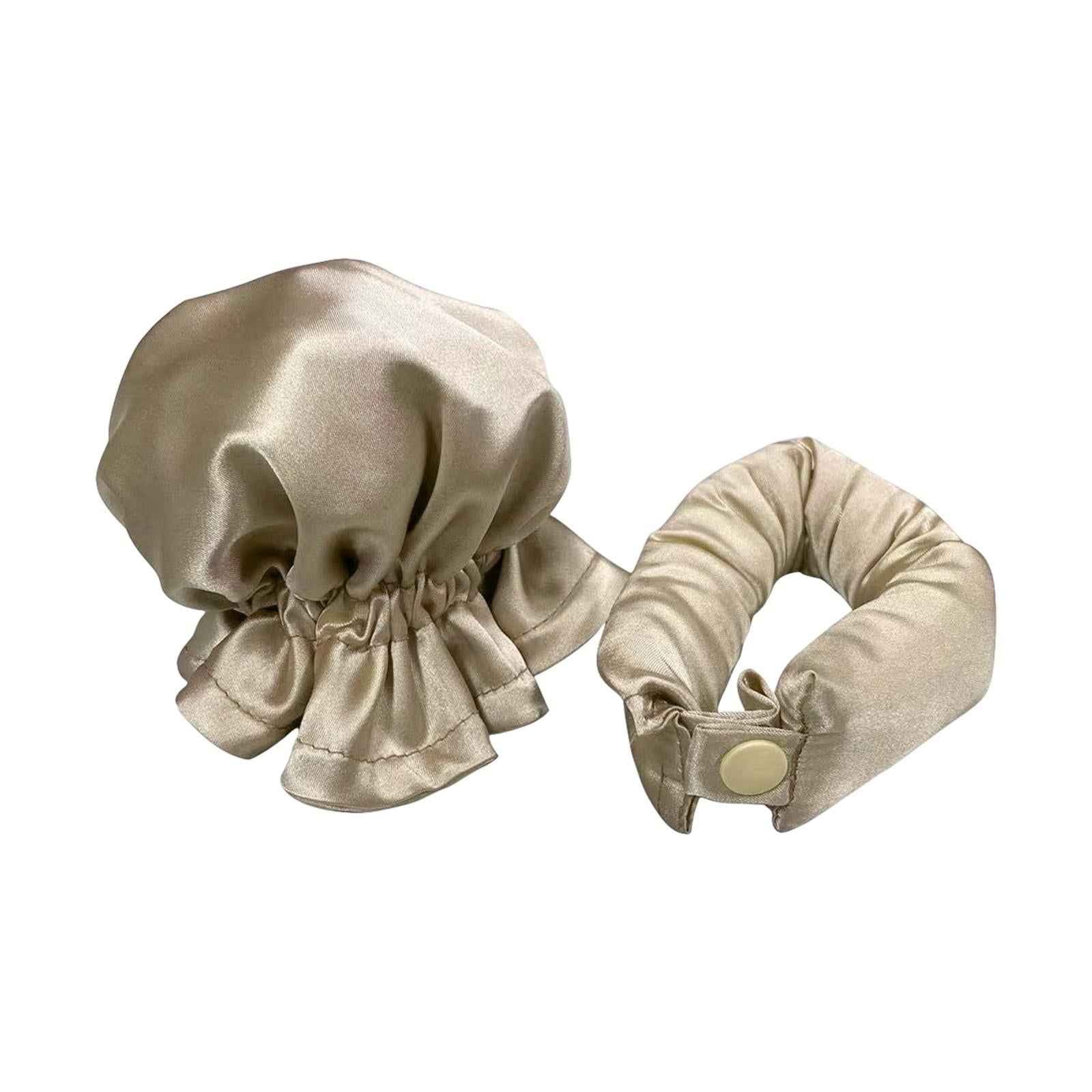 Heatless Curler with Hair Covers Comfortable for Long Hair Curls Women Girls Beige