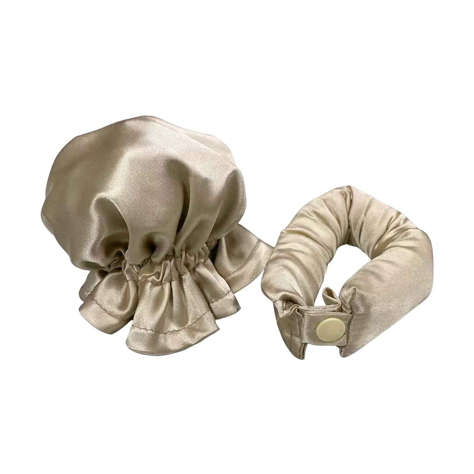 Heatless Curler with Hair Covers Comfortable for Long Hair Curls Women Girls Beige