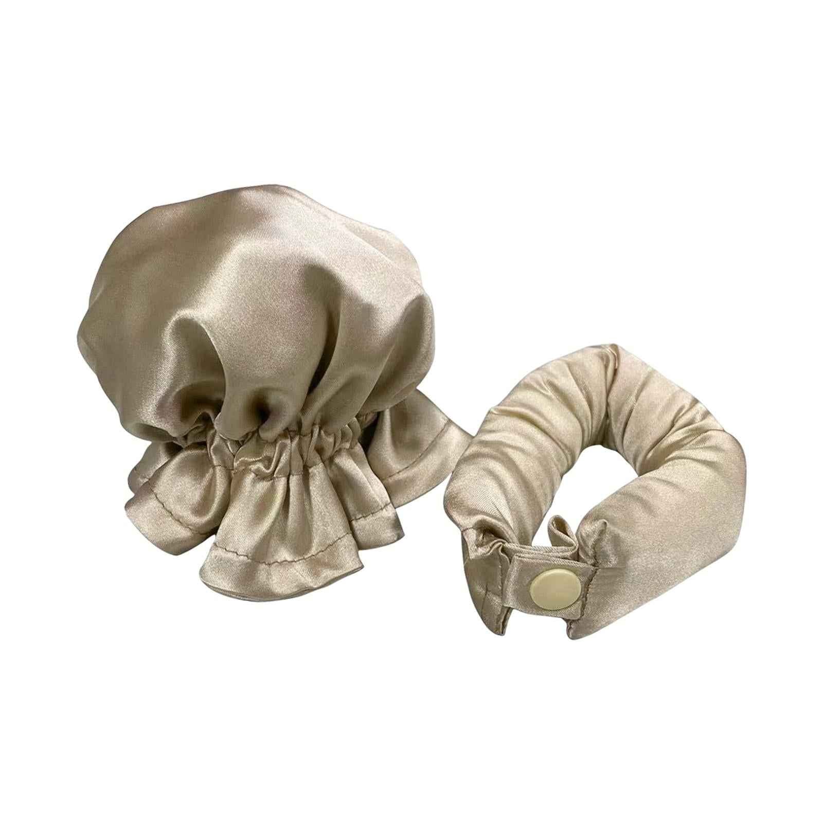 Heatless Curler with Hair Covers Comfortable for Long Hair Curls Women Girls Beige