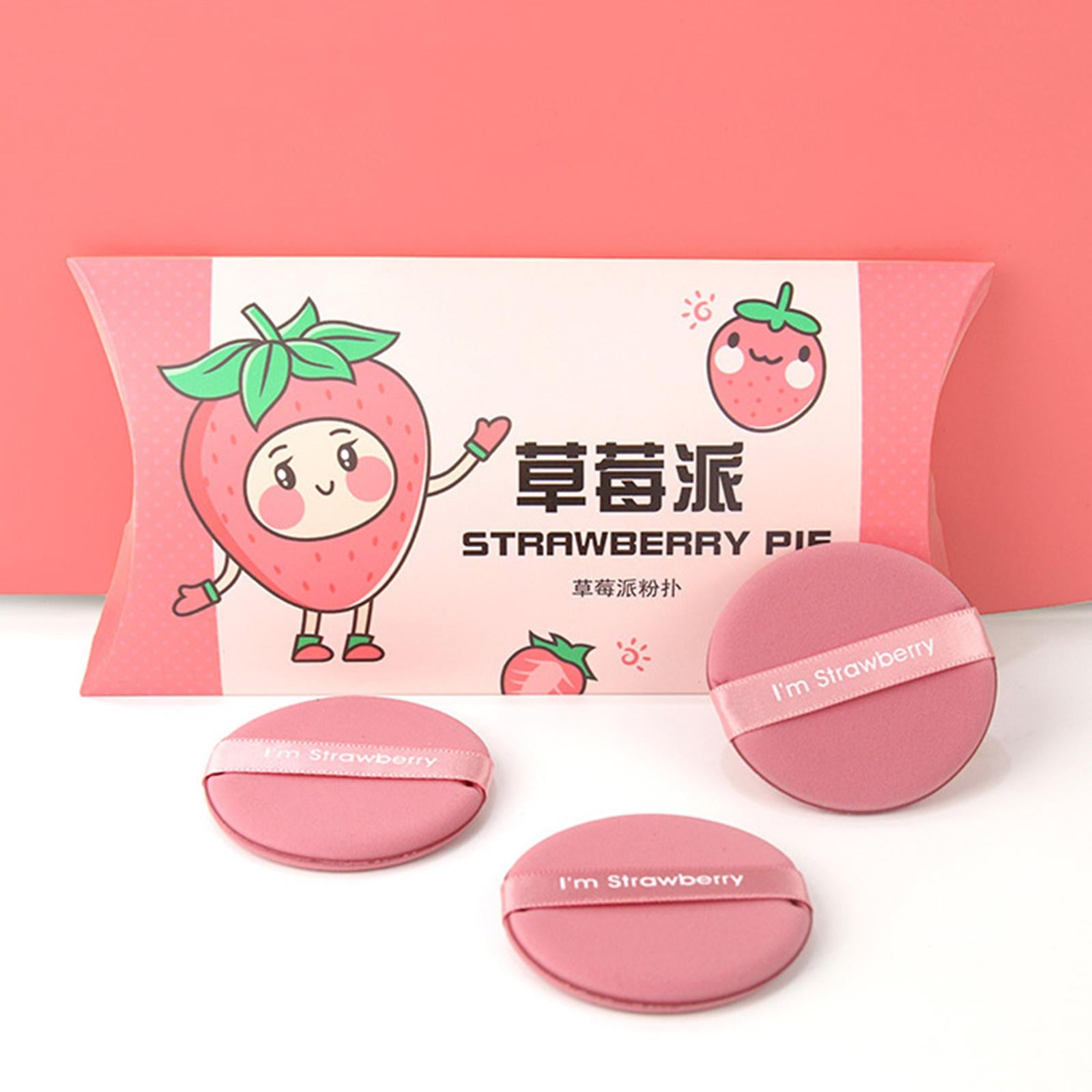 3x7Pcs Air Cushion Powder Puff Face Eyes Makeup Pads Air Cushion Makeup Sponge Pink with Bottle