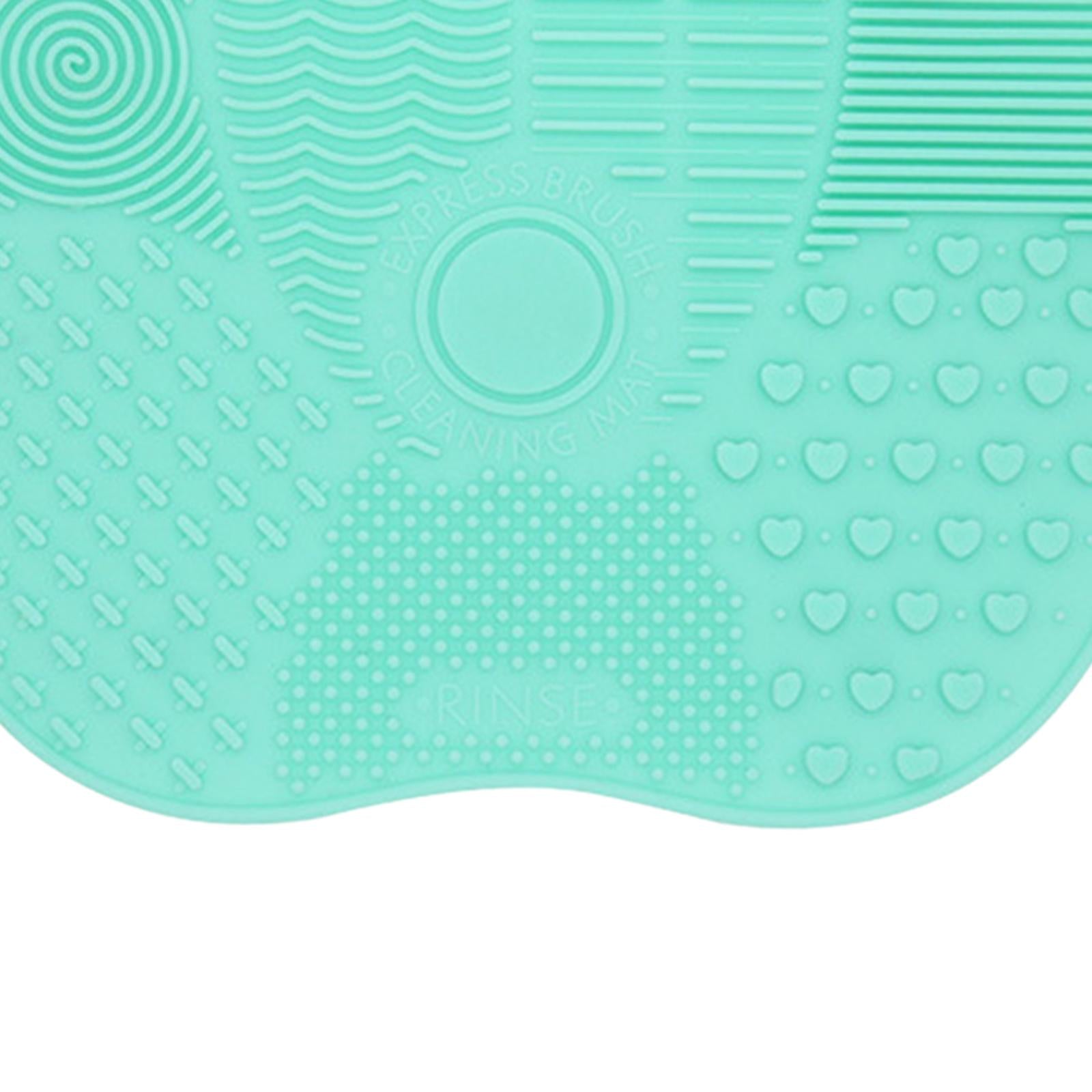 2xMakeup Brush Cleaner Pad Apple Shape Scrubber Mat for Eyeshadow Brush Travel Green