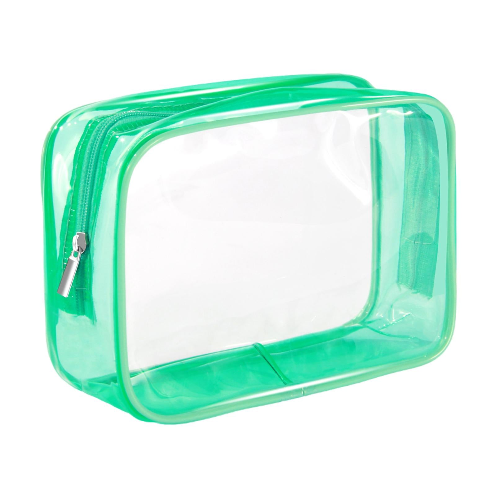 4xWaterproof Toiletry Bag Reusable Holder Container Beach Bag Clear Makeup Bag Green