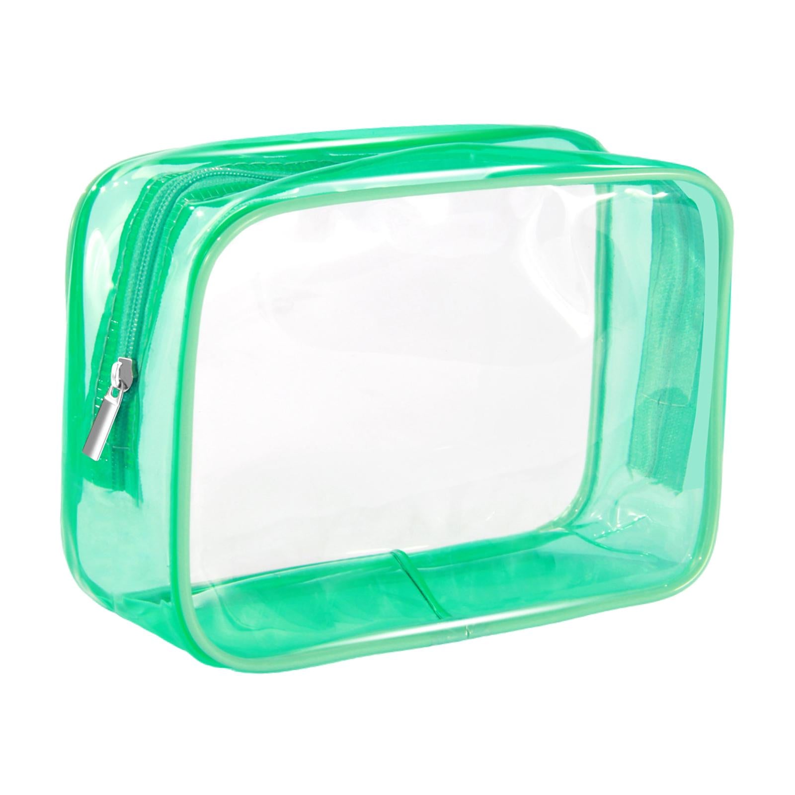 2xWaterproof Toiletry Bag Reusable Holder Container Beach Bag Clear Makeup Bag Green