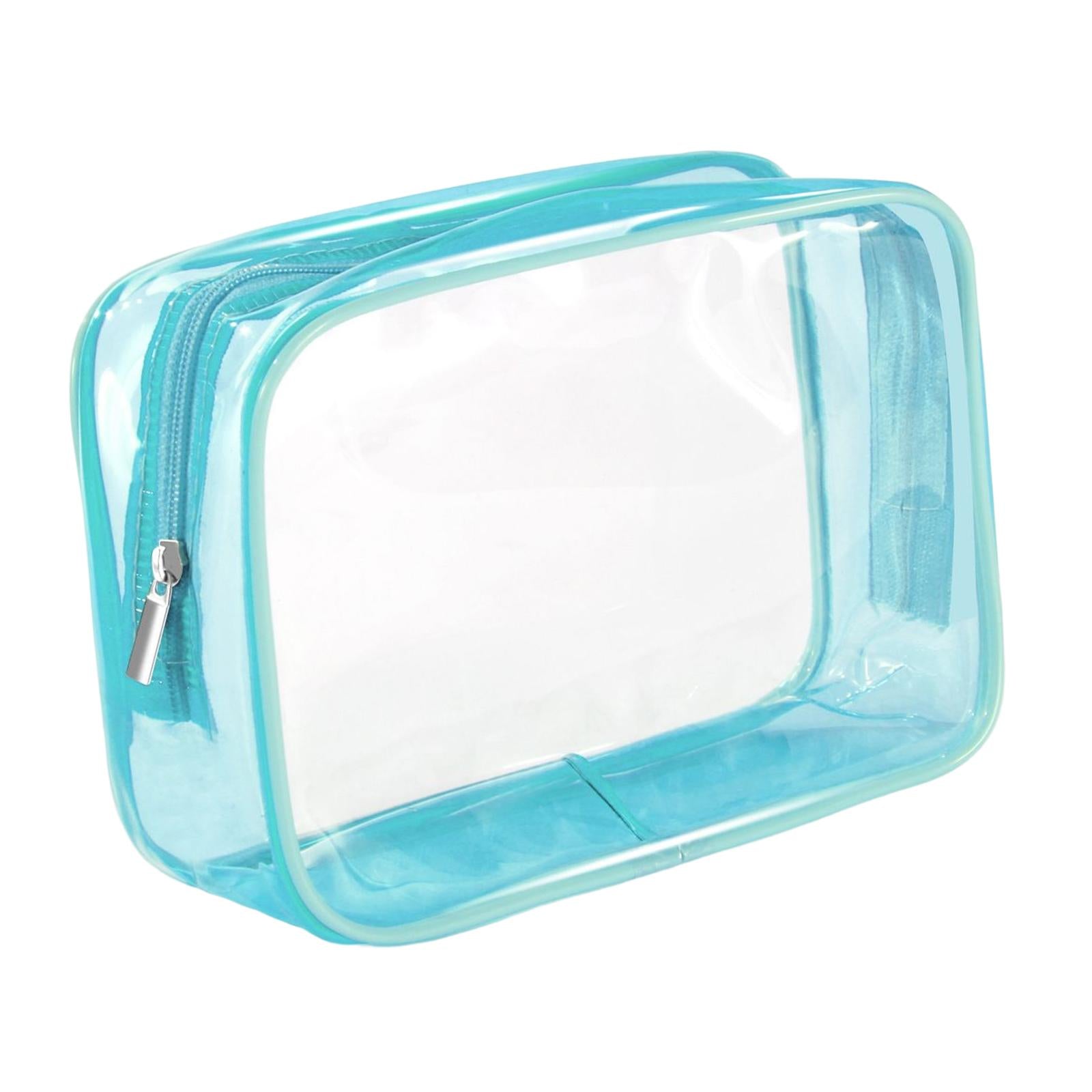 2xWaterproof Toiletry Bag Reusable Holder Container Beach Bag Clear Makeup Bag Blue