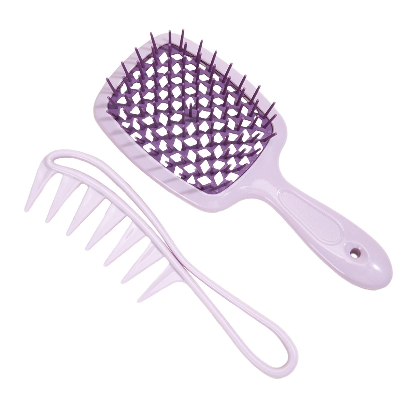 4x2x Hair Brush Set Paddle Hair Brush for Synthetic Hair Extensions Wigs Women Purple