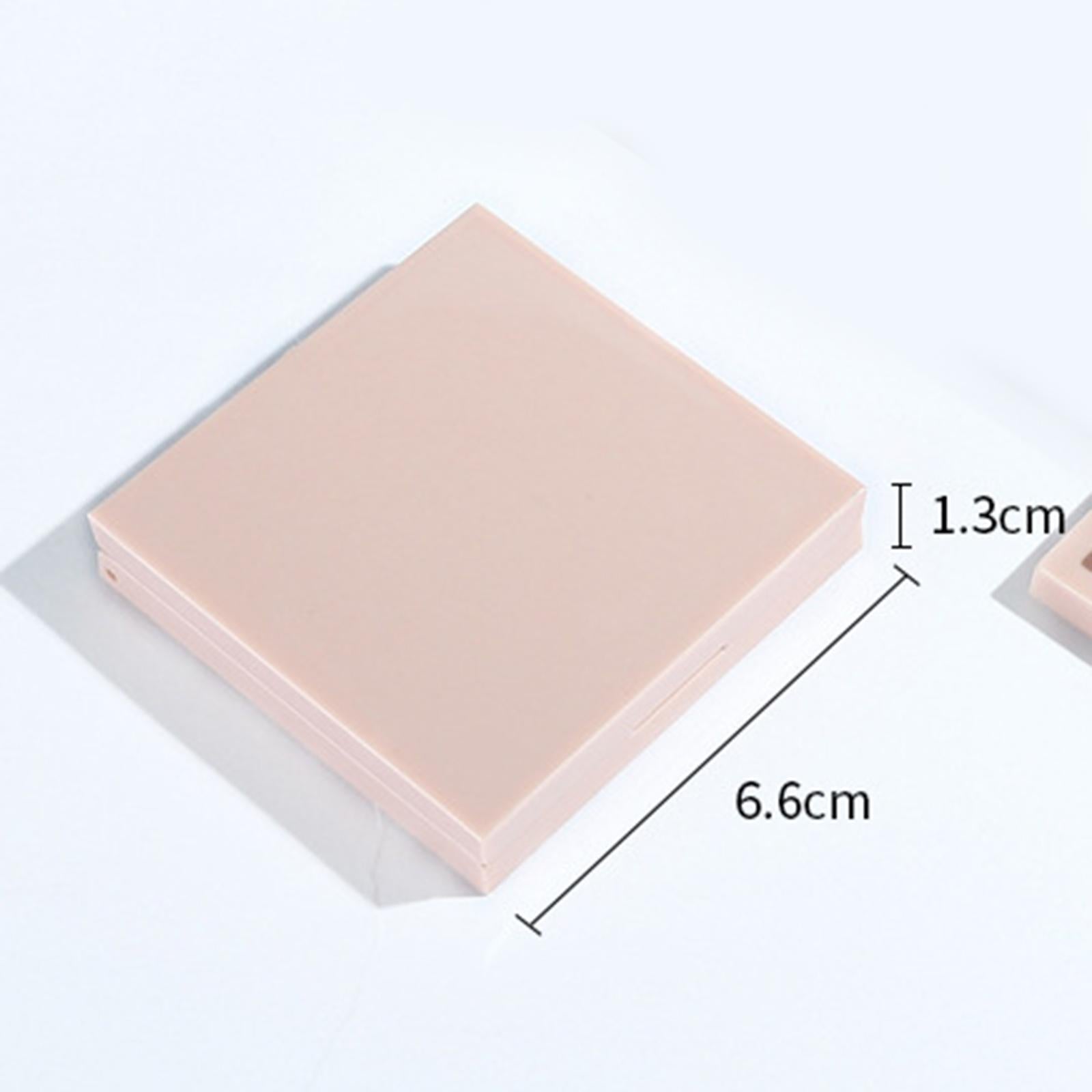 3xEmpty Eyeshadow Palette Storage Box with Mirror and Brush Slot Square Pallet 6 Slot