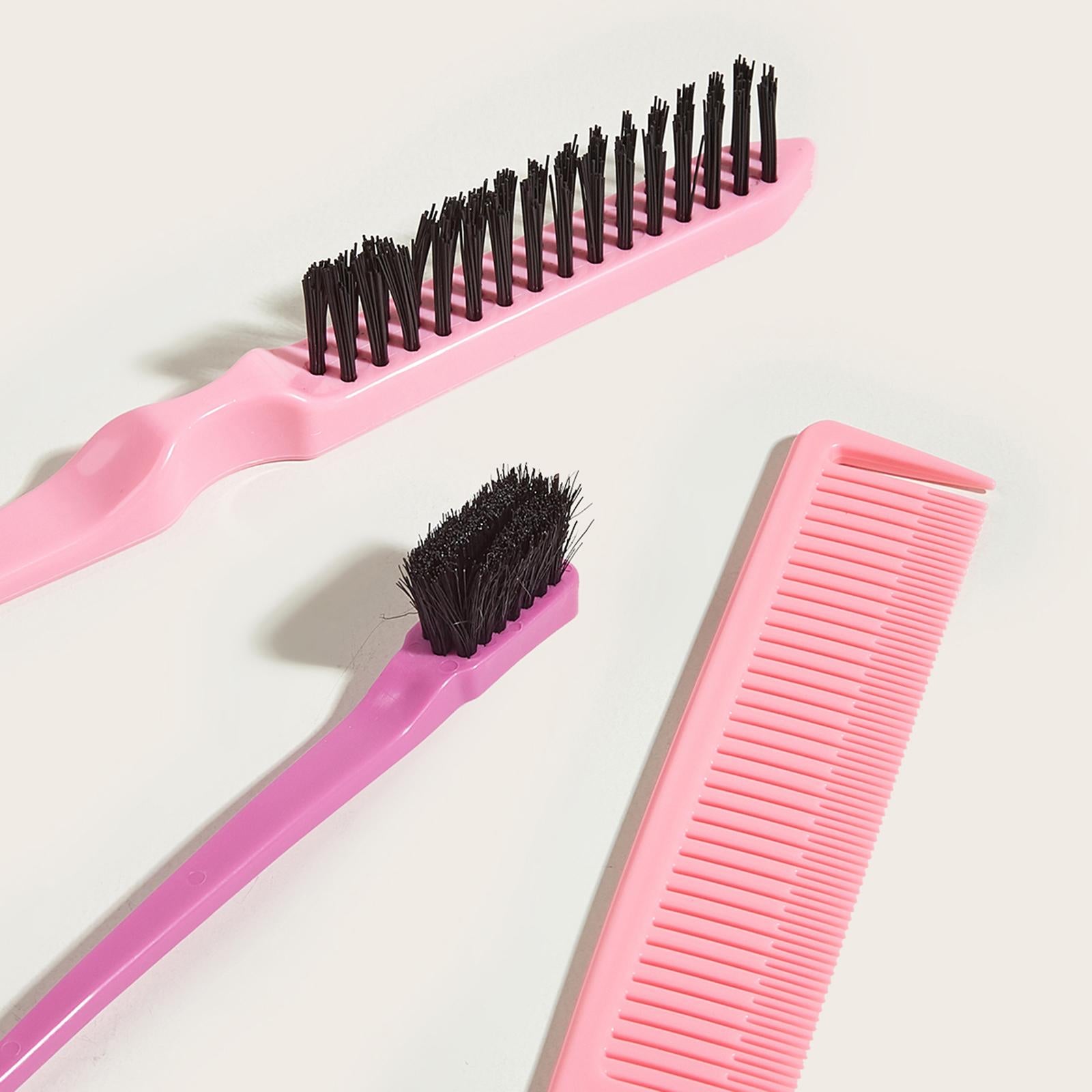 2x3Pcs Hair Styling Comb Set Slick Back Hair Brush Set Double Sided Edge Brush