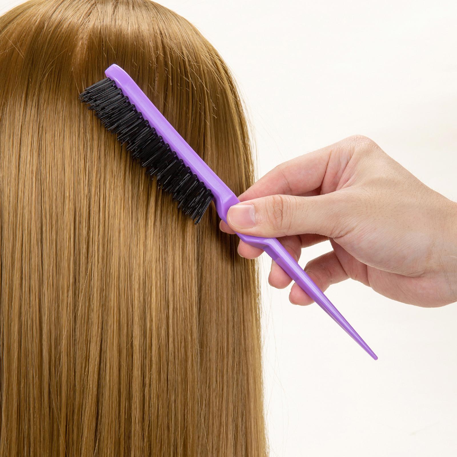 2x3Pcs Slick Brush Set Edge Brush for Grooming Slicking Edge and Back Brushing Purple