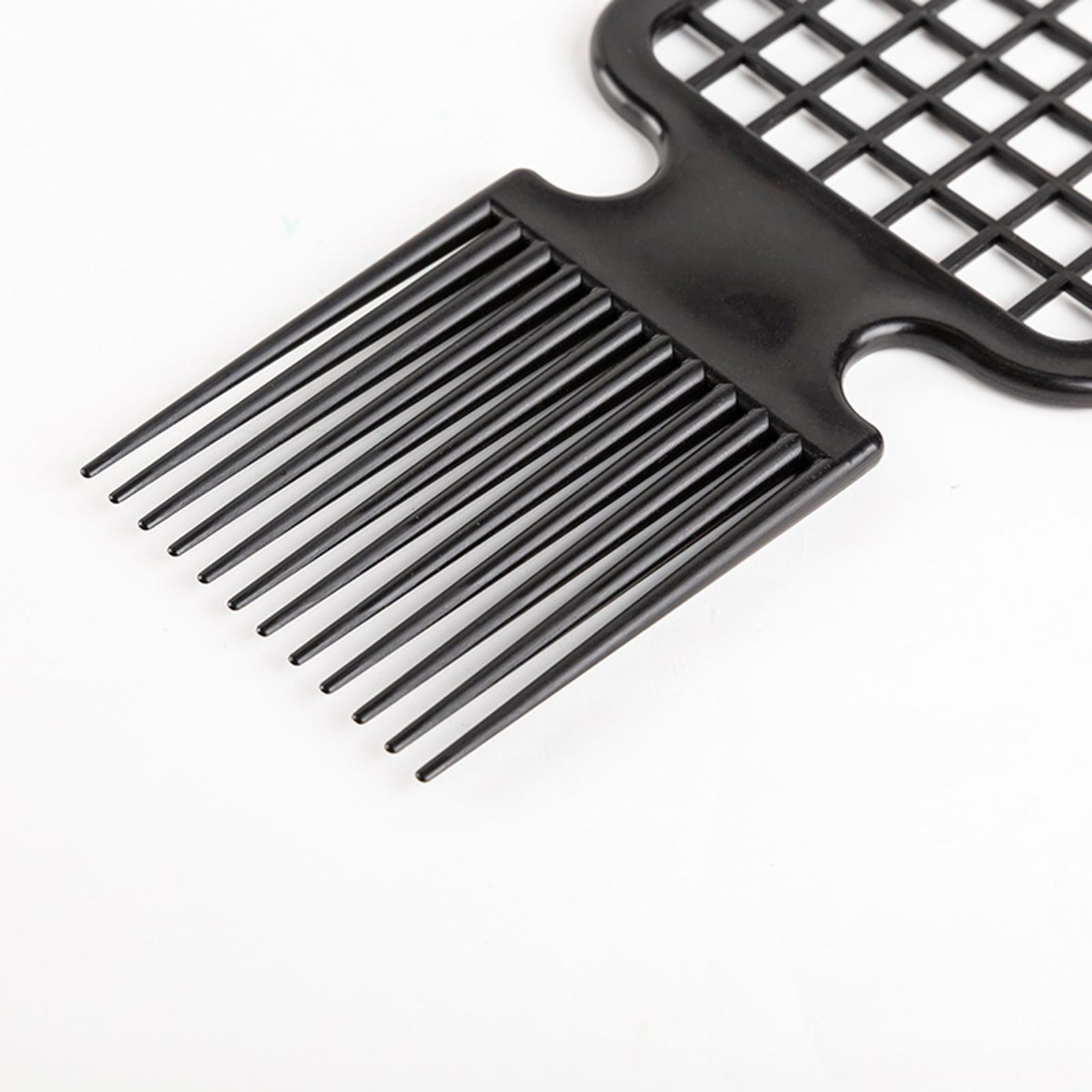 2xAfro Comb 2 in 1 Hairdressing Tool Easy to Cleaning Twist Hair Coils Comb Black