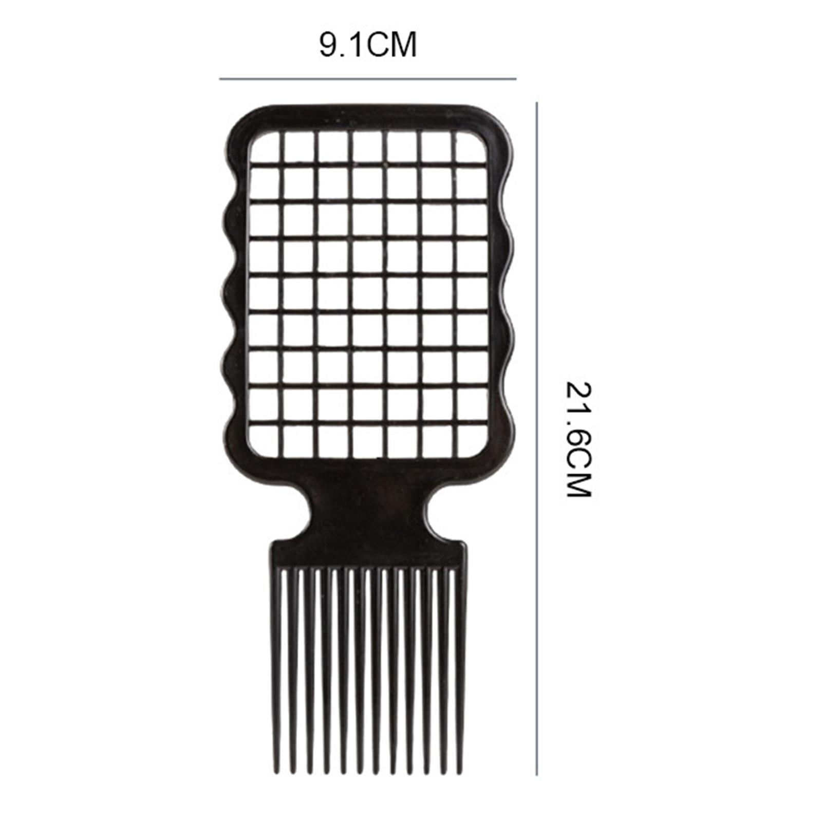 3xAfro Comb 2 in 1 Hairdressing Tool Easy to Cleaning Twist Hair Coils Comb Black