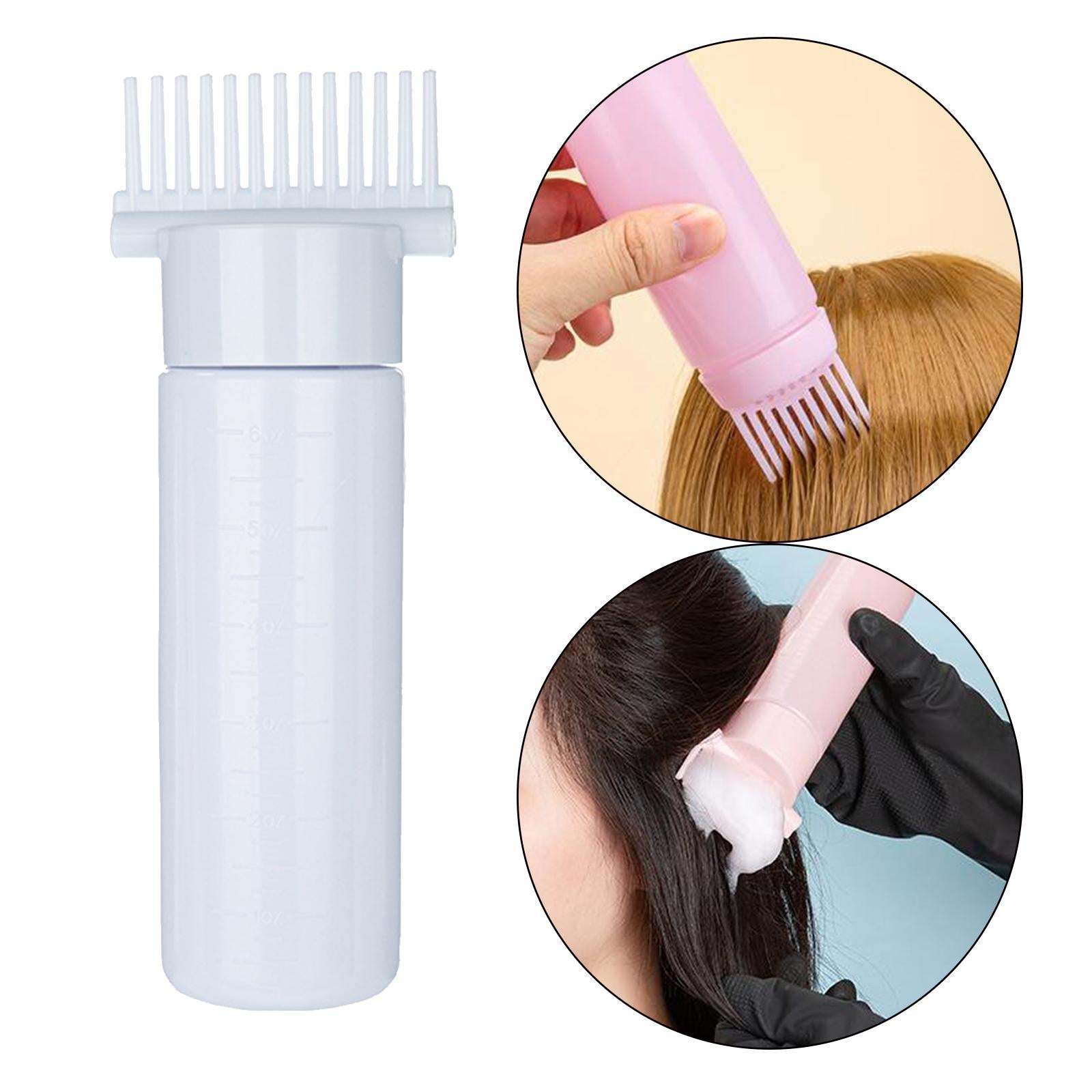 4xRoot Comb Applicator Bottle Perming Tools Hair Dye Bottle Brush for Home DIY Blue