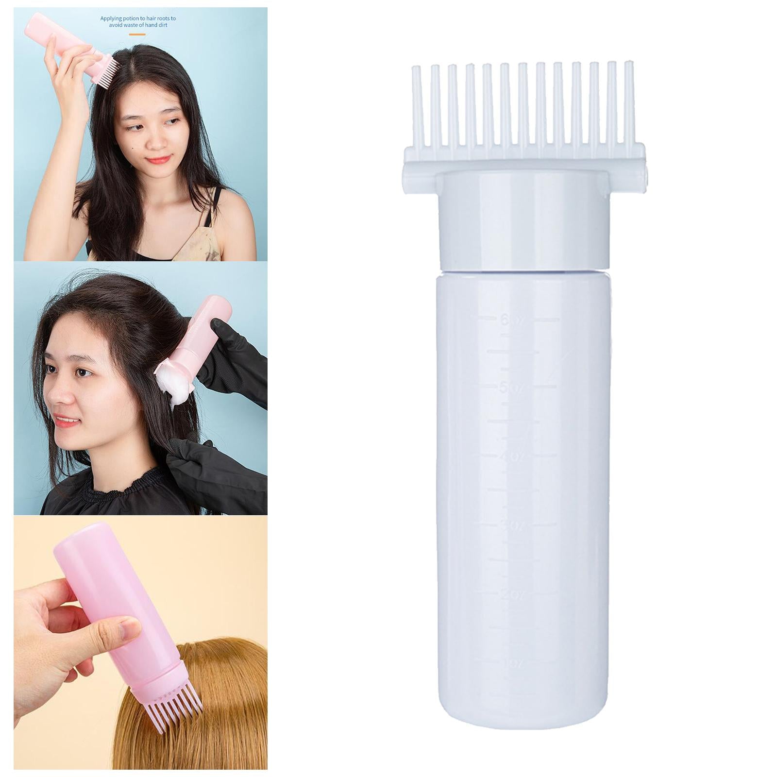 3xRoot Comb Applicator Bottle Perming Tools Hair Dye Bottle Brush for Home DIY Blue