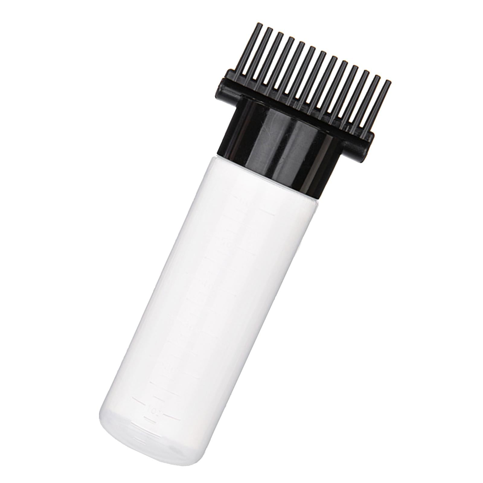 4xRoot Comb Applicator Bottle Perming Tools Hair Dye Bottle Brush for Home DIY Black