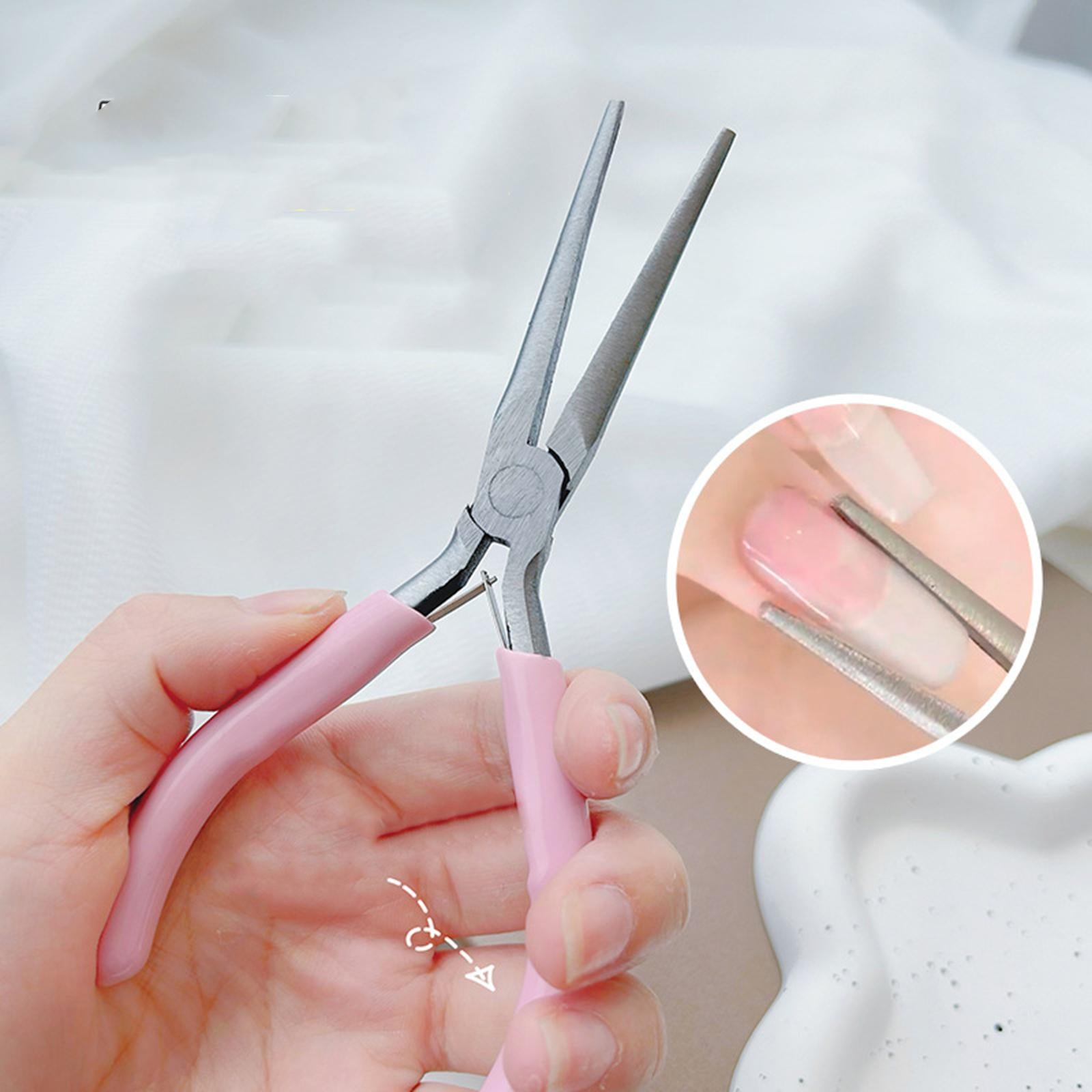 4xFalse Nail Shaping Tweezers Comfortable Grip Professional Nail Pinching Tool