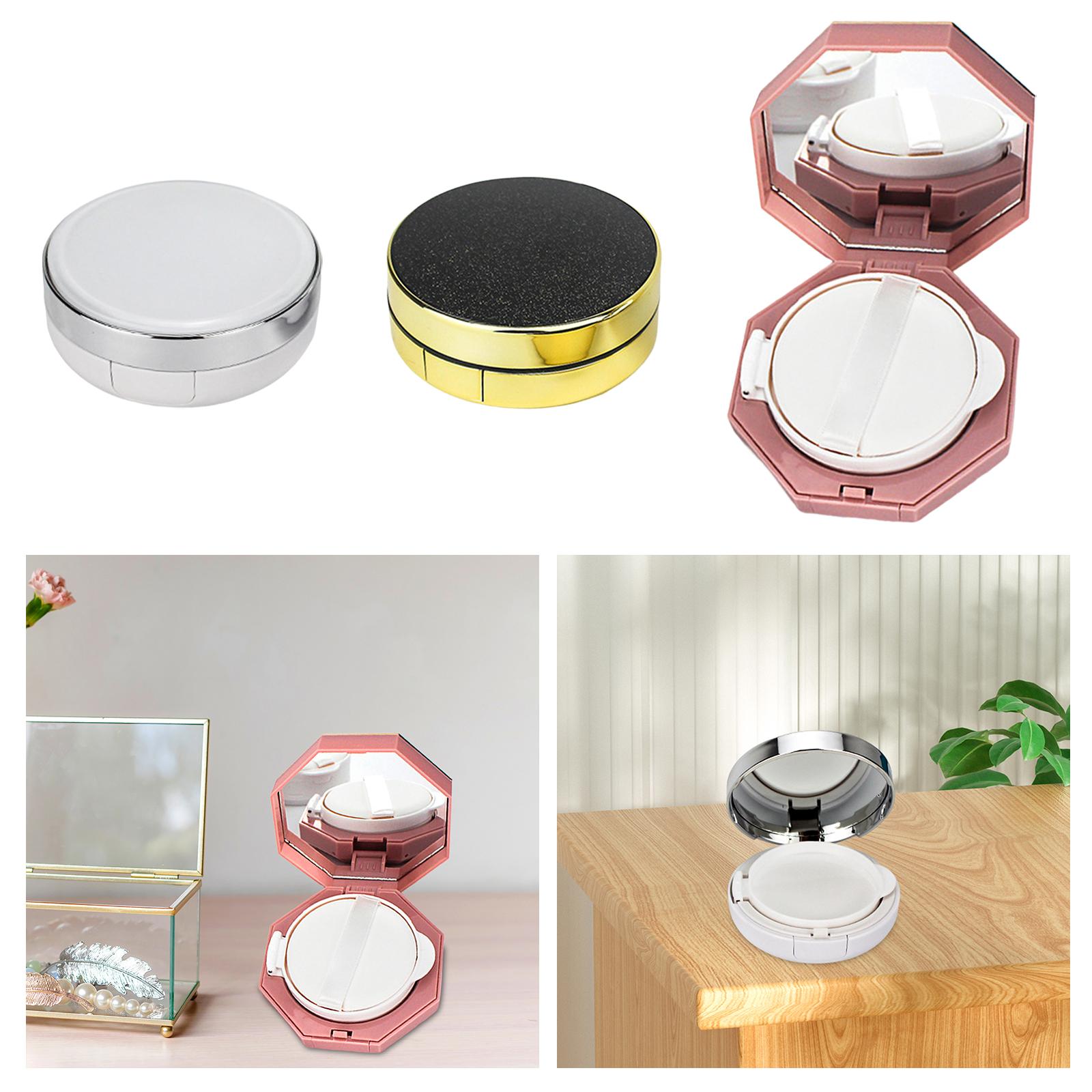 2xAir Cushion Box with Powder Puff Powder Case DIY Foundation BB cc Cream Case White