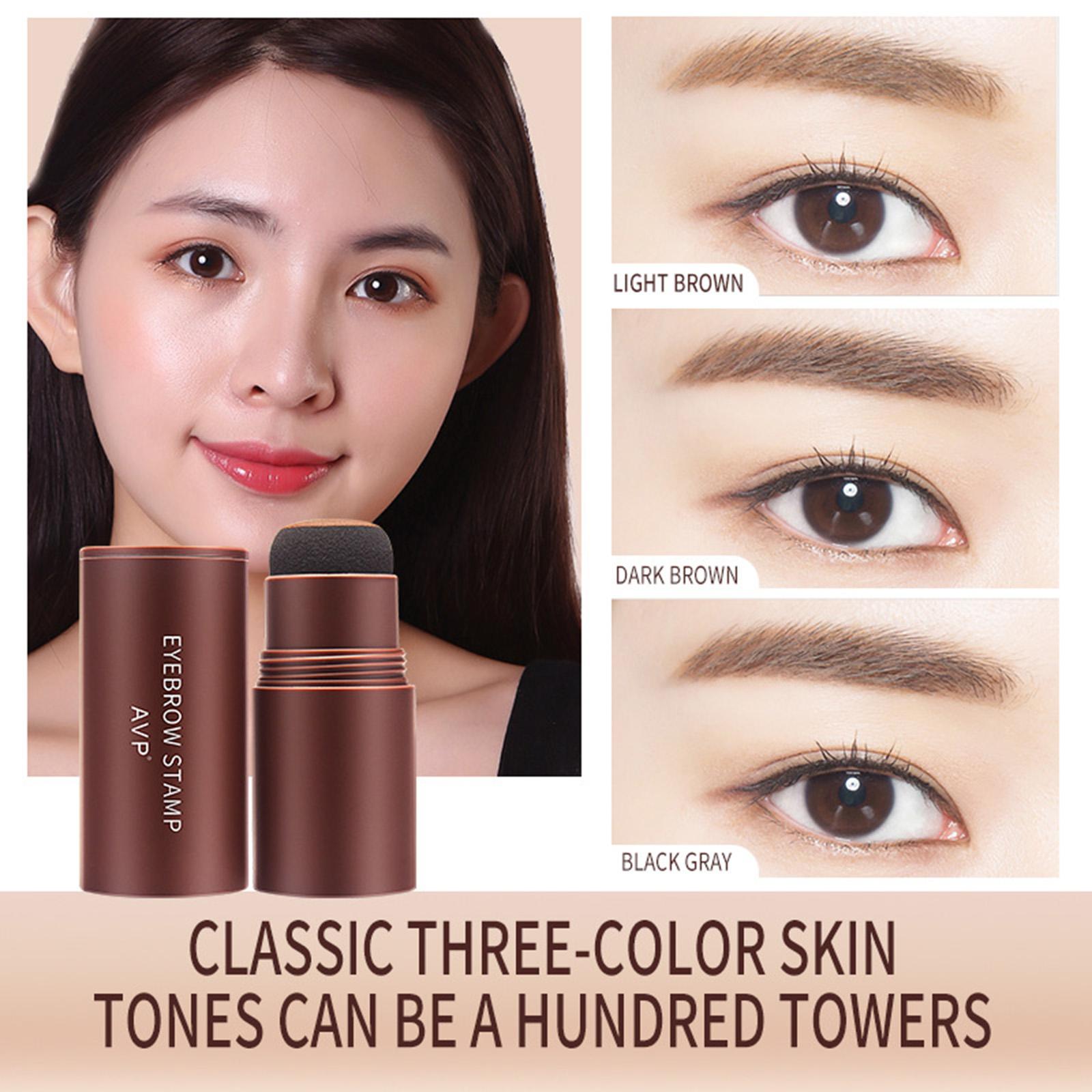 4xEyebrow Stamp Stencil Kit Eyebrow Stamp Shaping Kit for Girls Starters Women Dark Brown