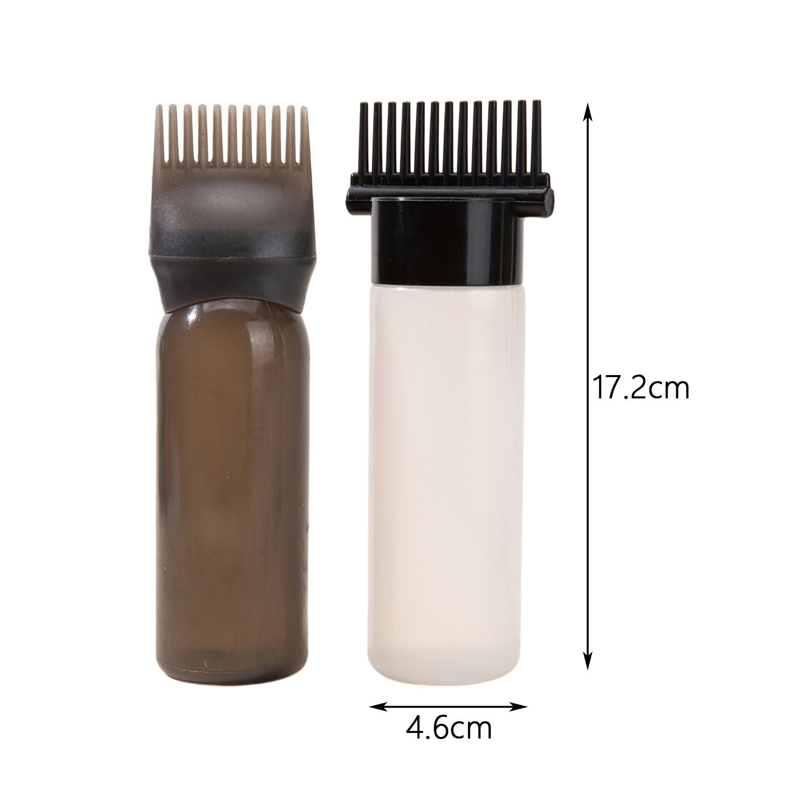 4x2x Root Comb Applicator Bottles Hair Dye Bottle Applicator Brushes for Salon Black