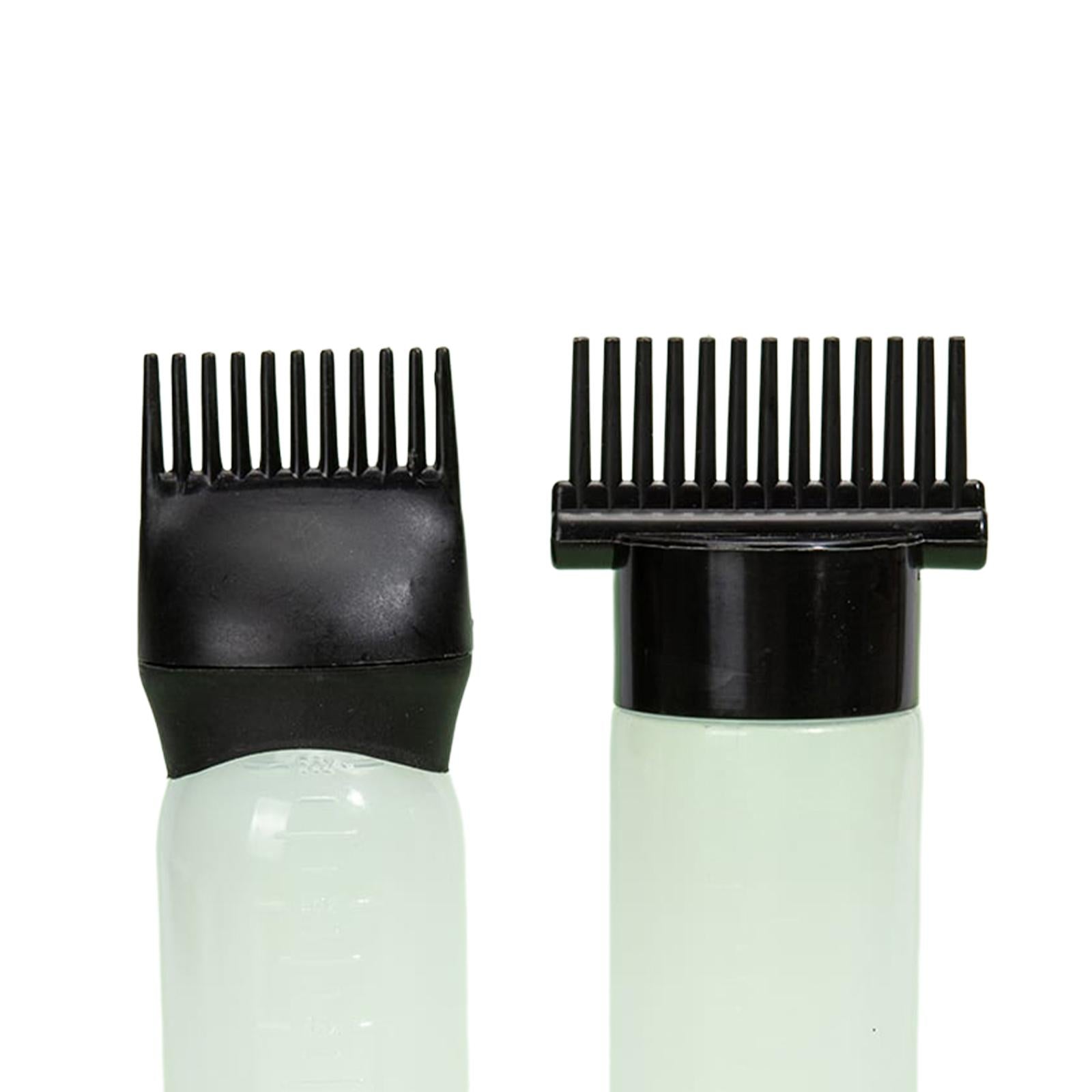 4x2x Root Comb Applicator Bottles Hair Dye Bottle Applicator Brushes for Salon Clear