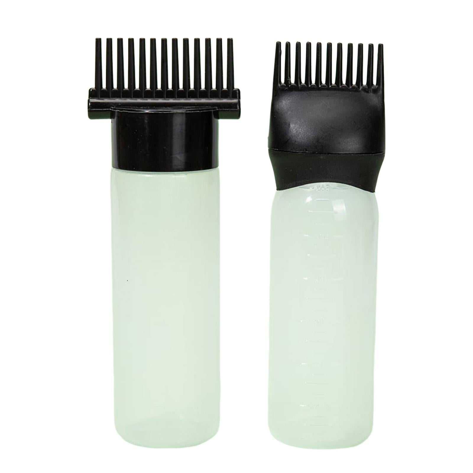 3x2x Root Comb Applicator Bottles Hair Dye Bottle Applicator Brushes for Salon Clear