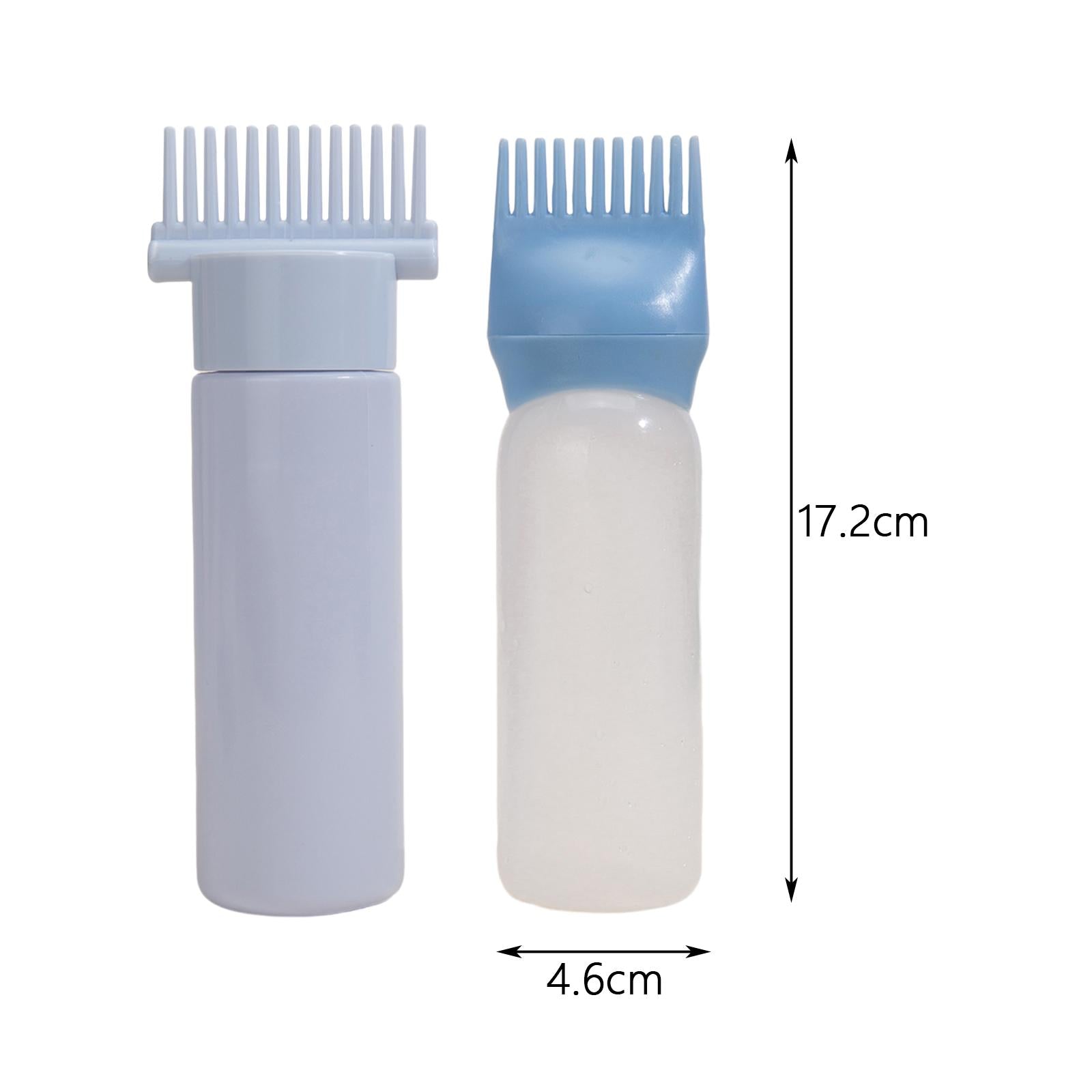 4x2x Root Comb Applicator Bottles Hair Dye Bottle Applicator Brushes for Salon Blue