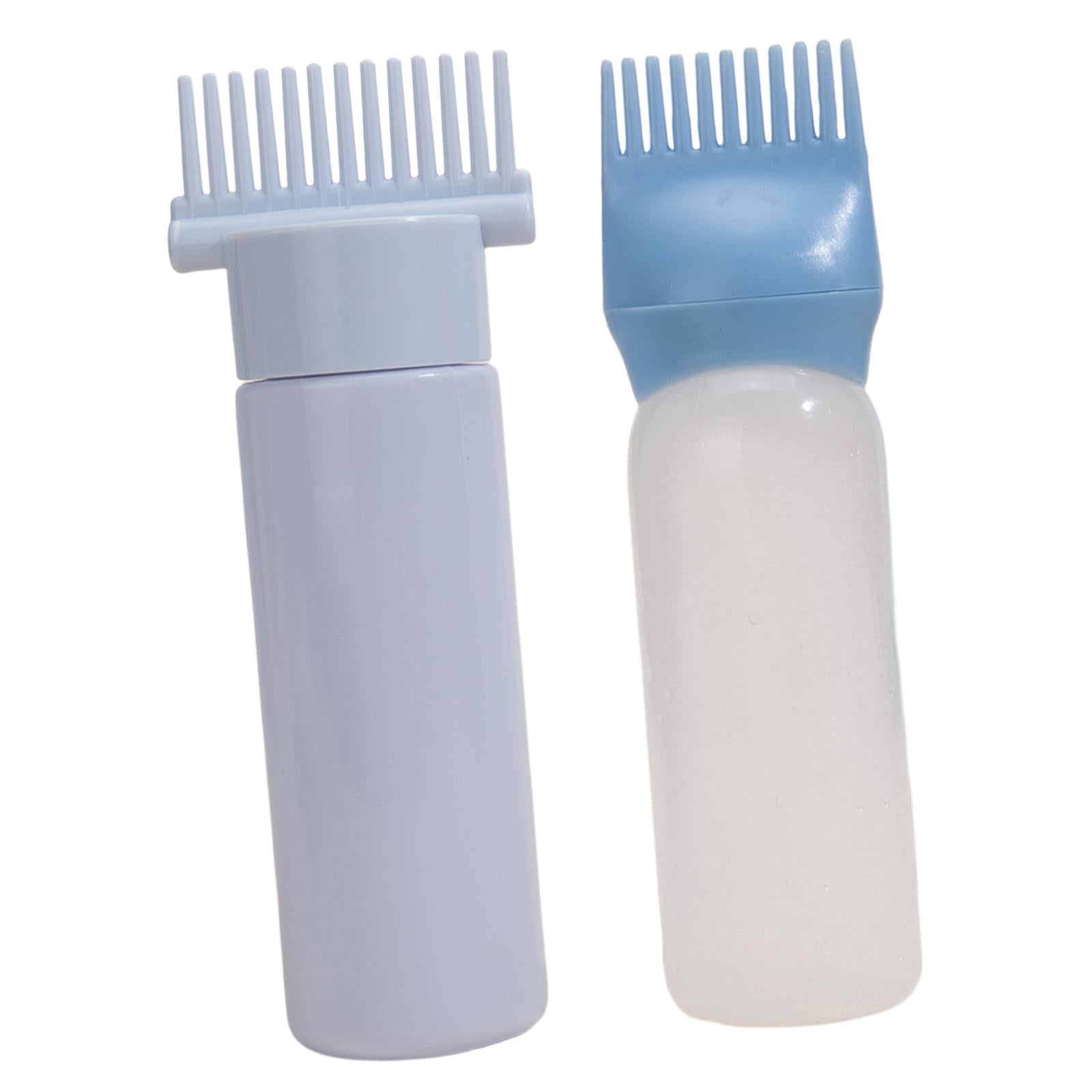 3x2x Root Comb Applicator Bottles Hair Dye Bottle Applicator Brushes for Salon Blue