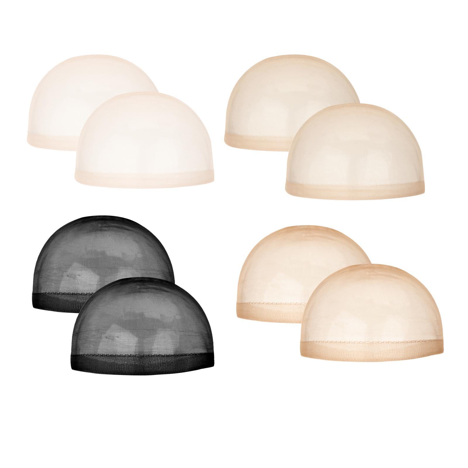 3xWig Cap Nylon Invisible Real Thin Bald Stocking Caps for Cosplay Women Beige