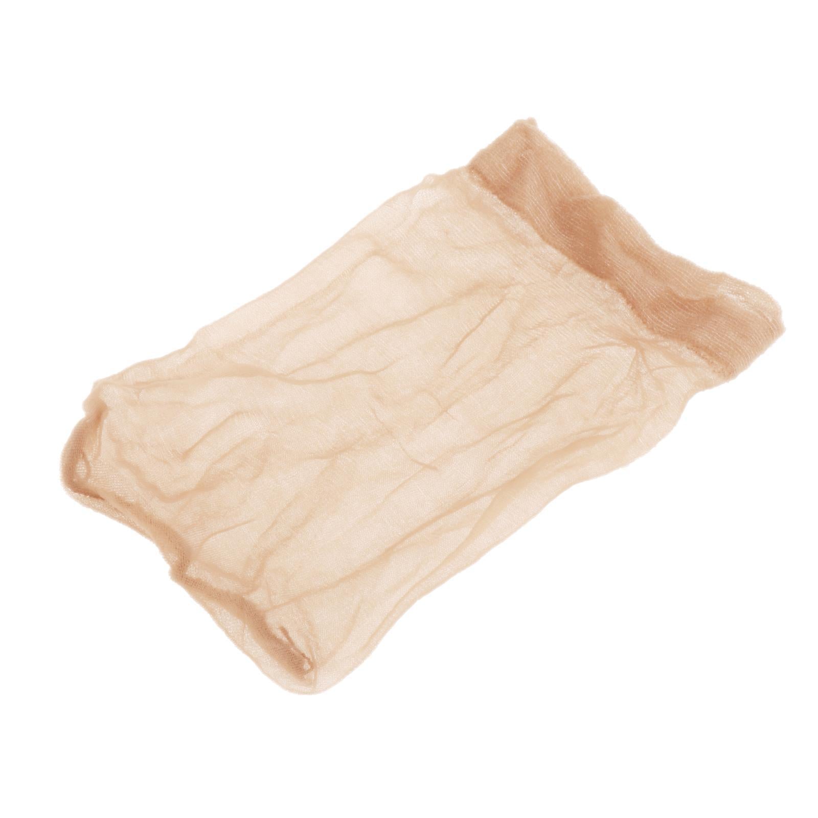 4xWig Cap Nylon Invisible Real Thin Bald Stocking Caps for Cosplay Women Black Beige