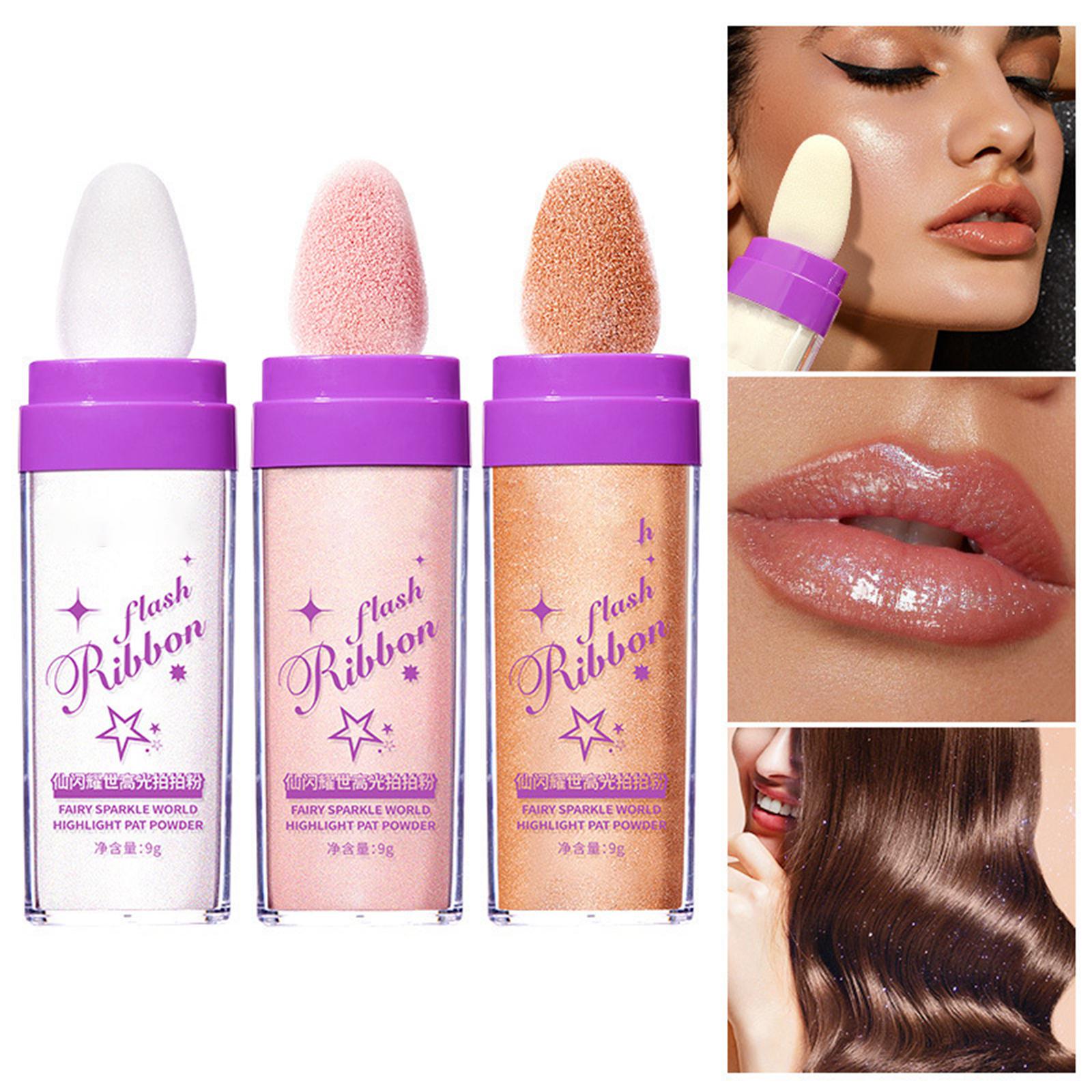 2xBrightener Stick Fairy Cosmetics Glow Smooth Body Glitter for Face Body pink