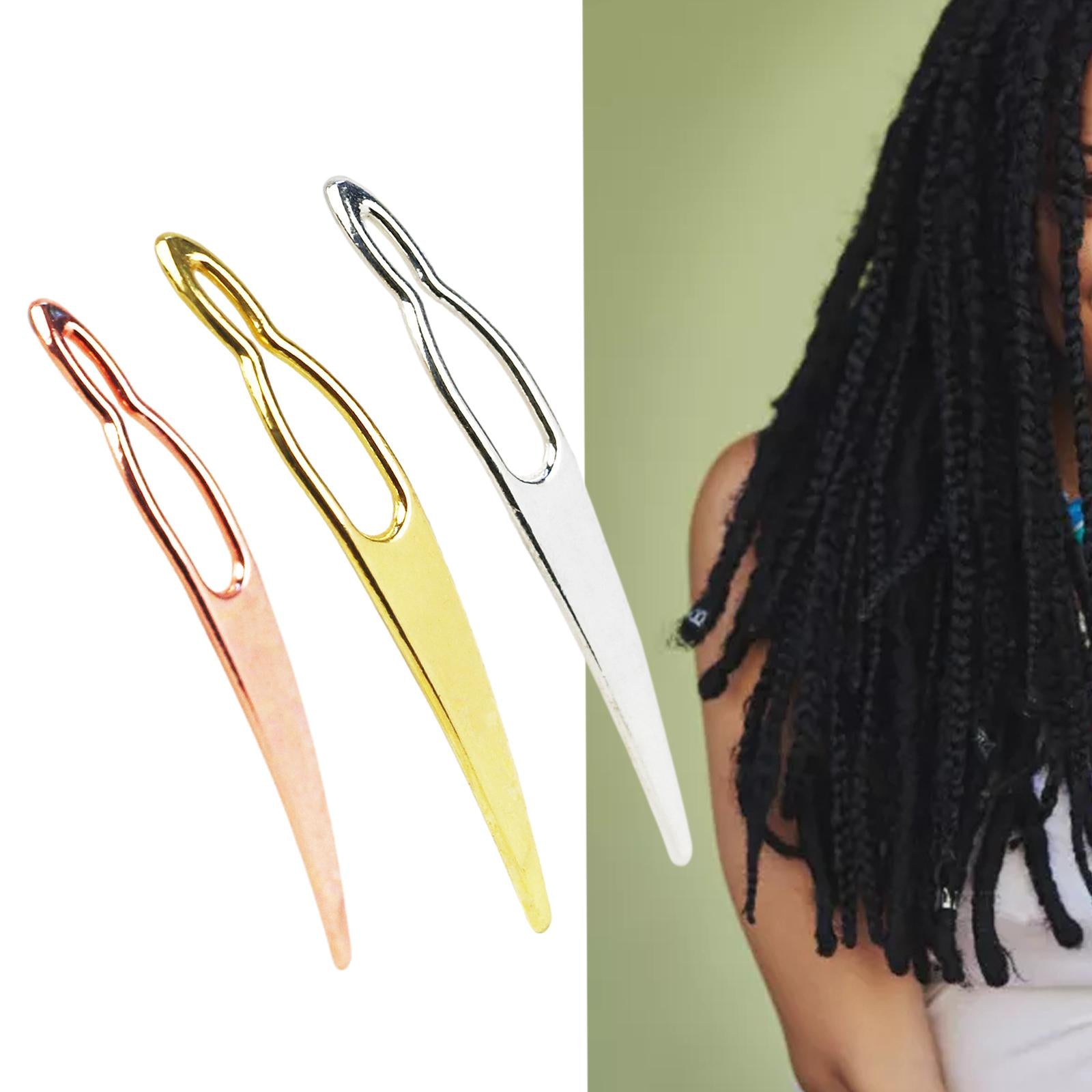 4xDreadlock Crochet Hook Metal Exquisite for Sisterlocks Dreadlocks Interlocks Golden