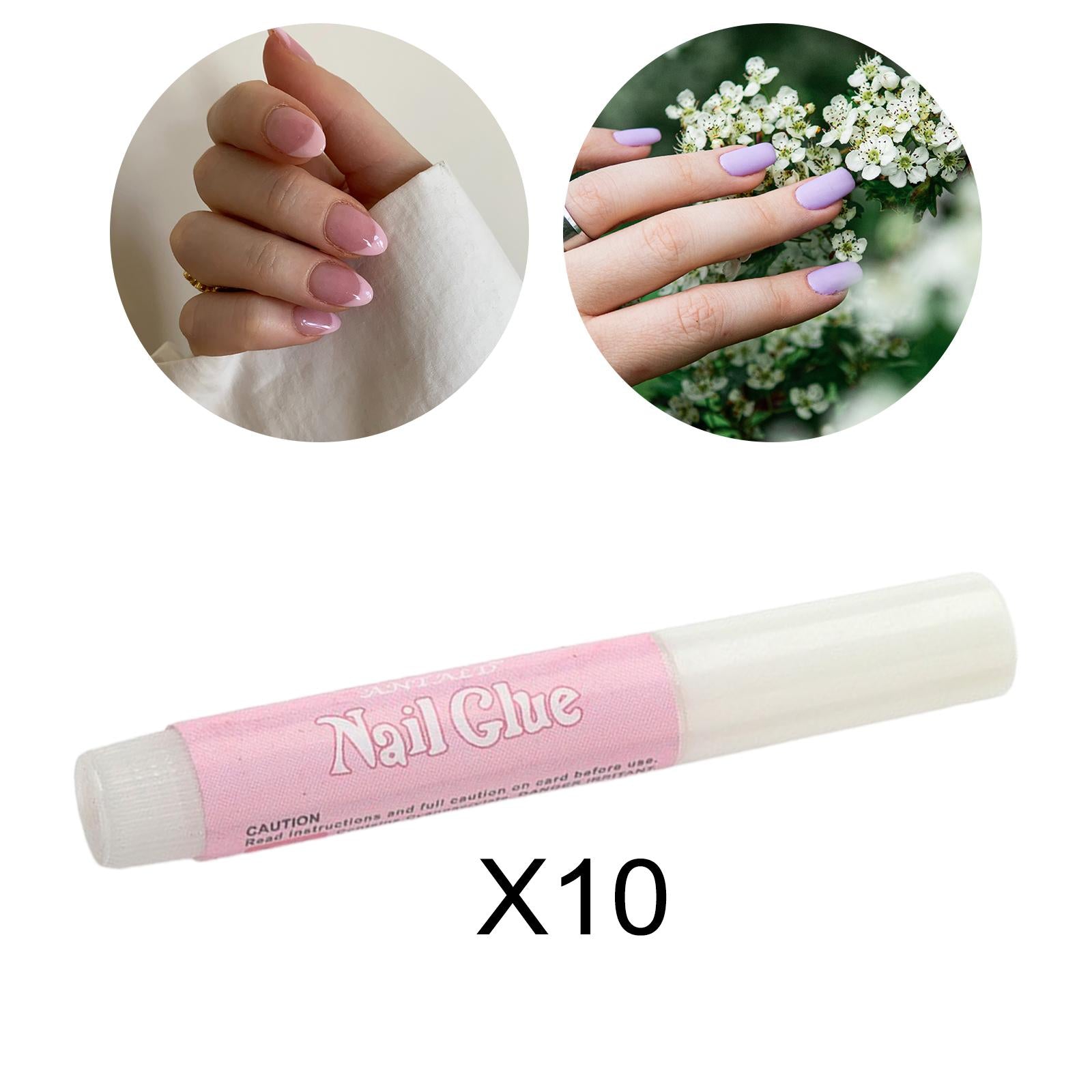 4xNail Glue 0.07oz Clear Nail Glue Nail Tips Glue for Acrylic Nails Tips