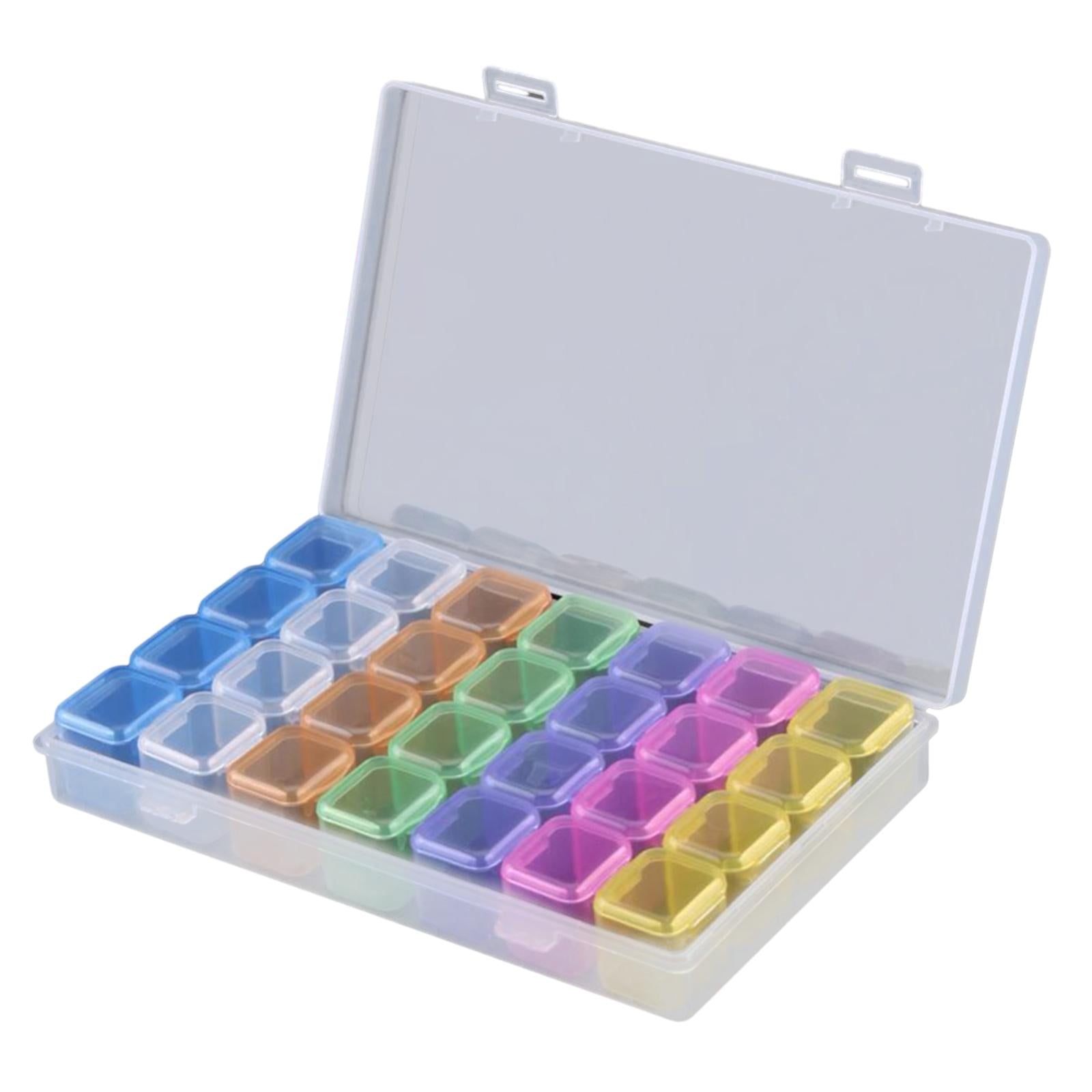 3x28 Grids Organizer Box Manicure Tool for Nail Art Jewelry Making Small Parts colorful