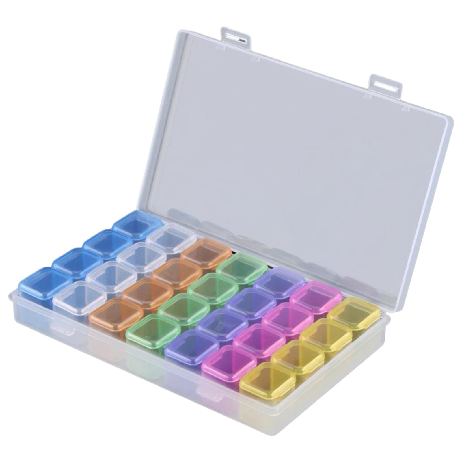 2x28 Grids Organizer Box Manicure Tool for Nail Art Jewelry Making Small Parts colorful