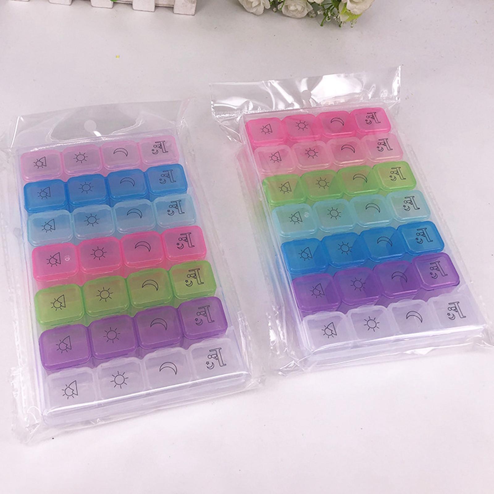2xWeekly Pill Box Organiser 7 Day Large Pill Container for Supplements Vitamin