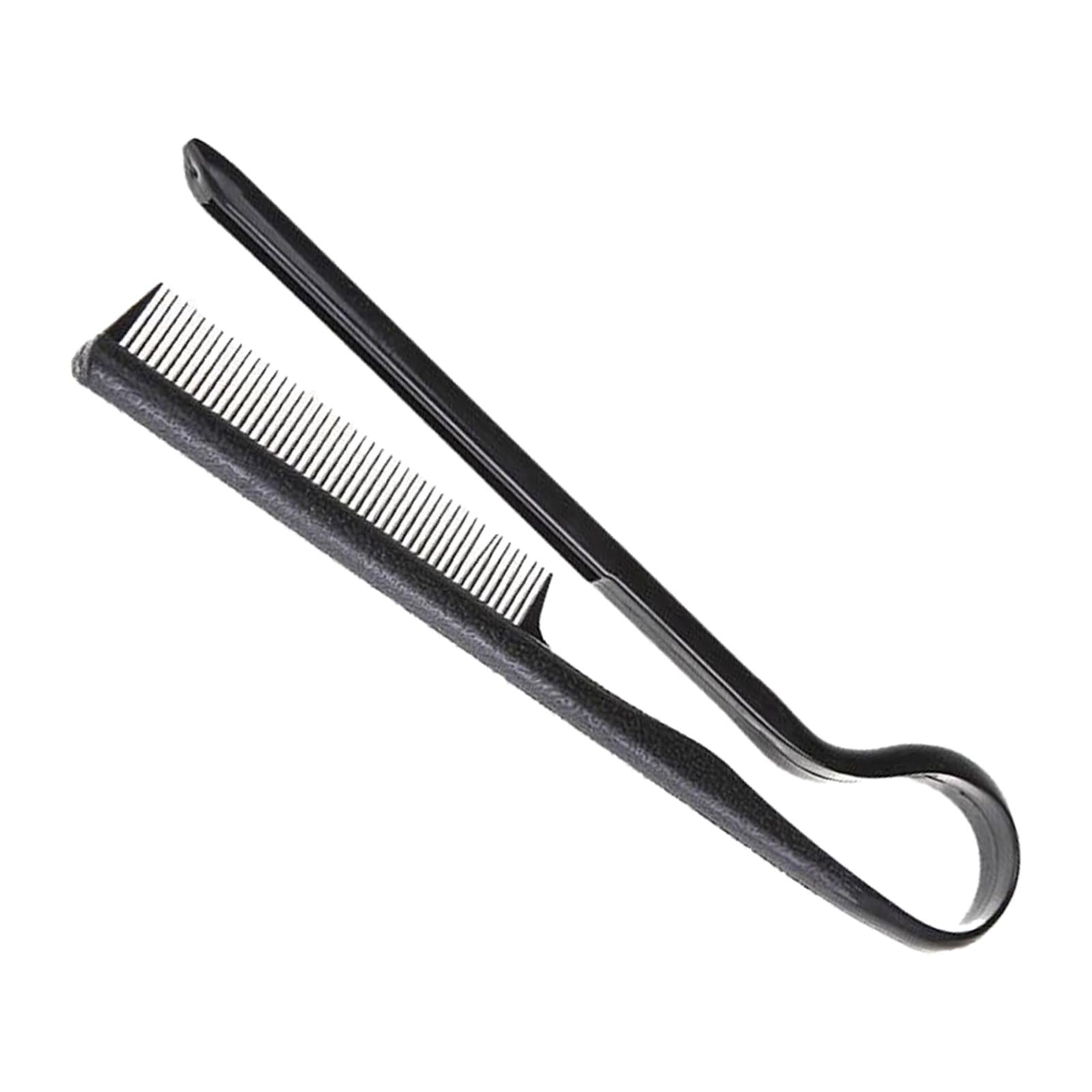 4xHair Straightening Comb Firm Grip Flat Iron Comb for Home Hairdressing Salon
