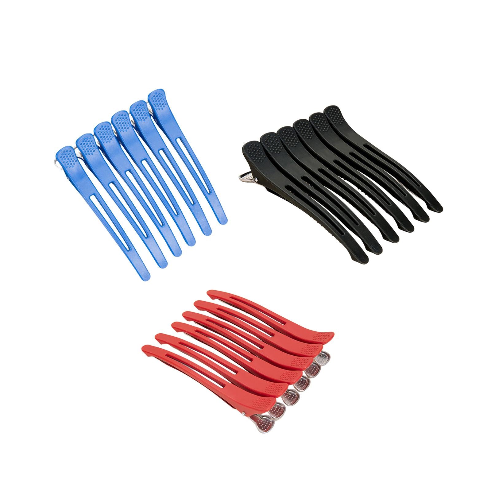 3x6Pcs Alligator Hair Barrettes for Hair Drying Women Men Hair Extensions Blue