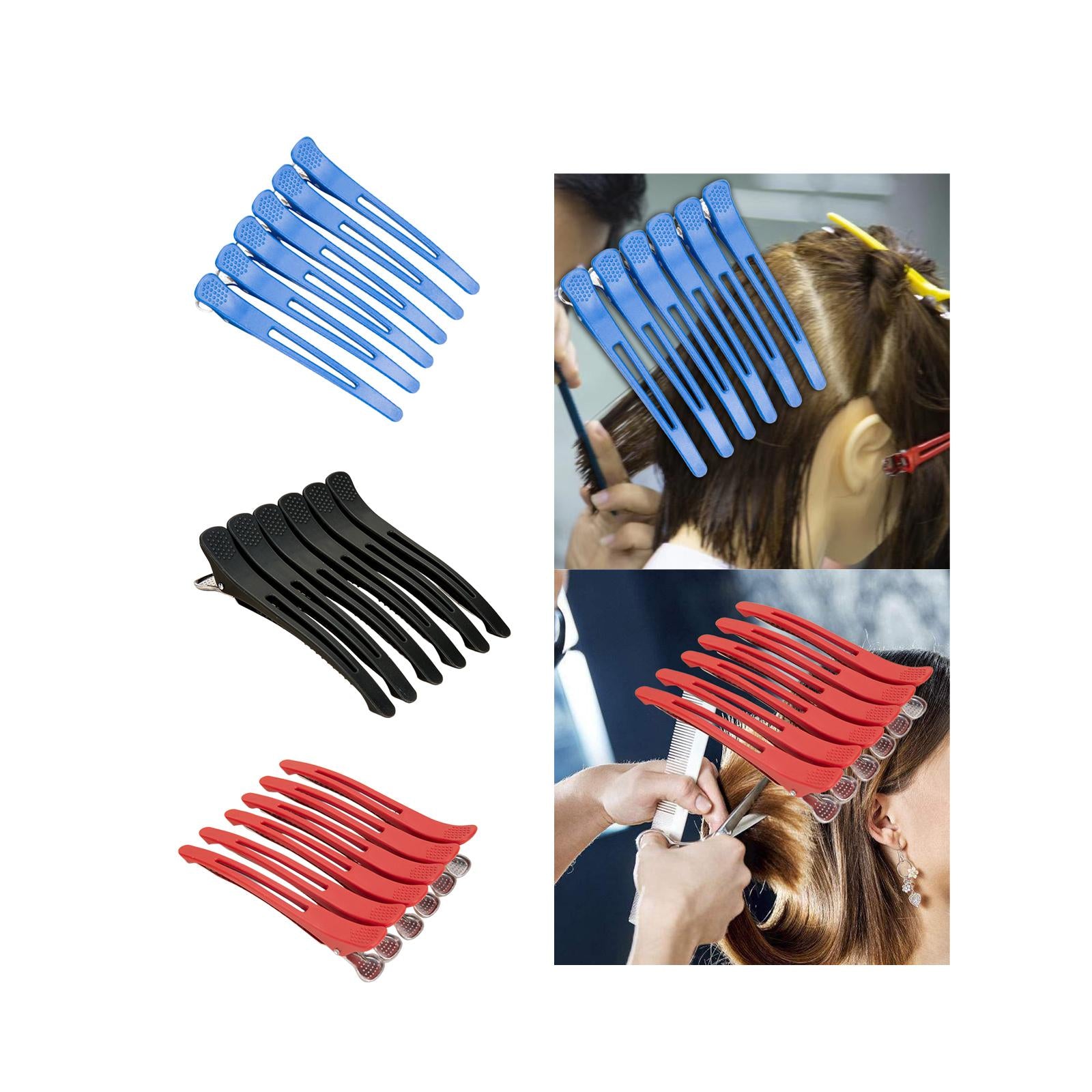 3x6Pcs Alligator Hair Barrettes for Hair Drying Women Men Hair Extensions Blue
