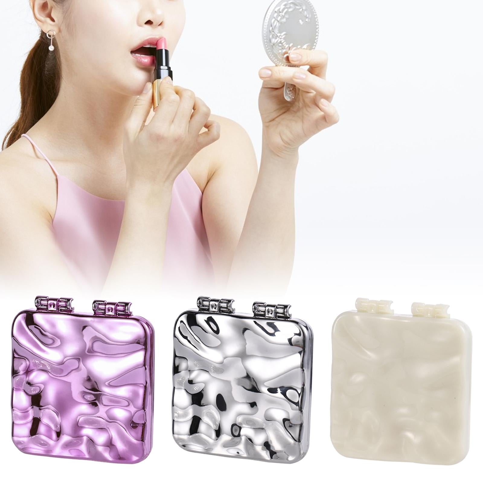 4xCompact Mirror Double Sided Small Vanity Mirror for Shopping Daily Work Purple