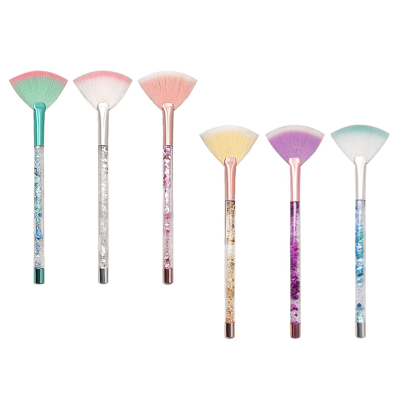4xFan Makeup Brush Durable Makeup Loose Powder Brush for Women Girlfriend Lady Green