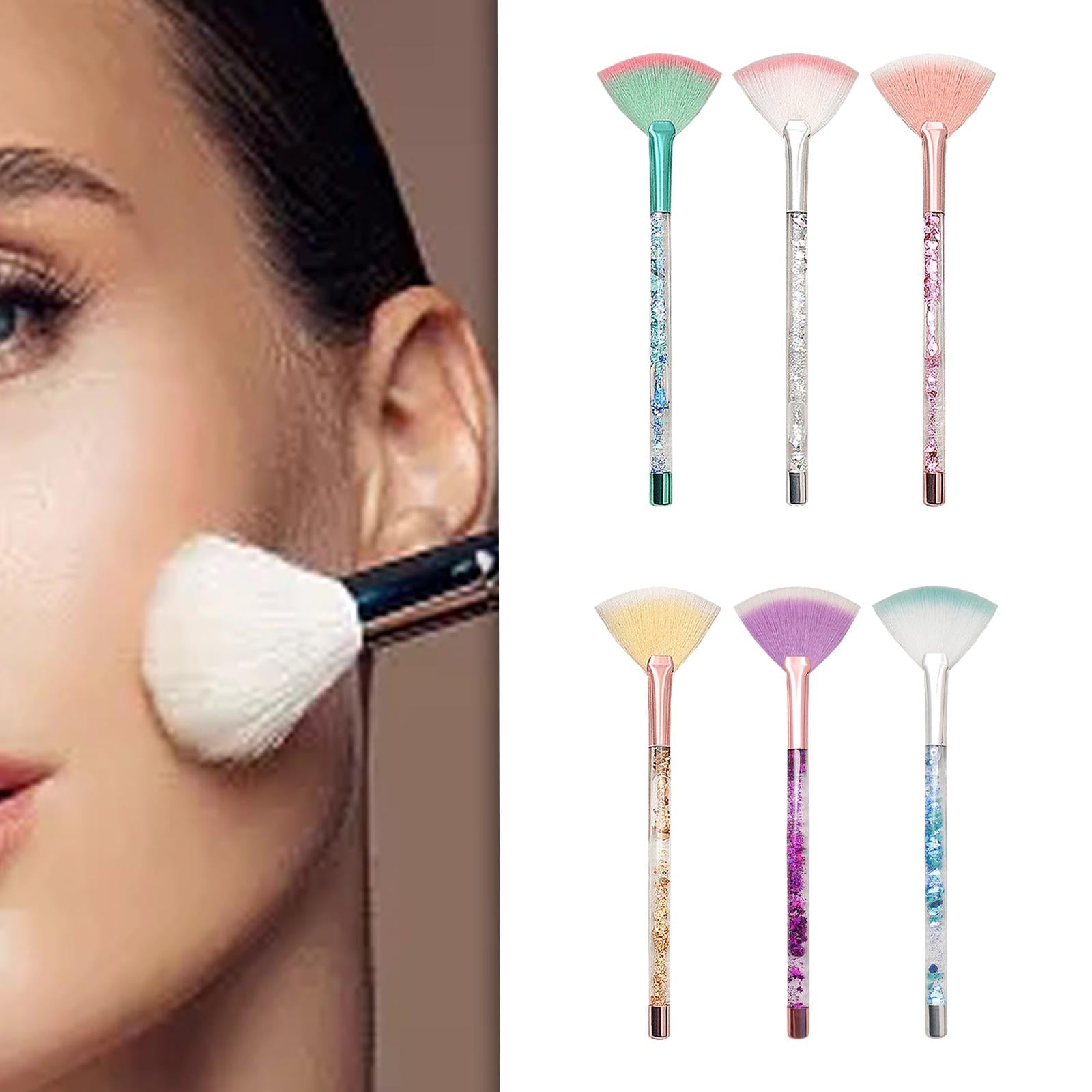 3xFan Makeup Brush Durable Makeup Loose Powder Brush for Women Girlfriend Lady Green