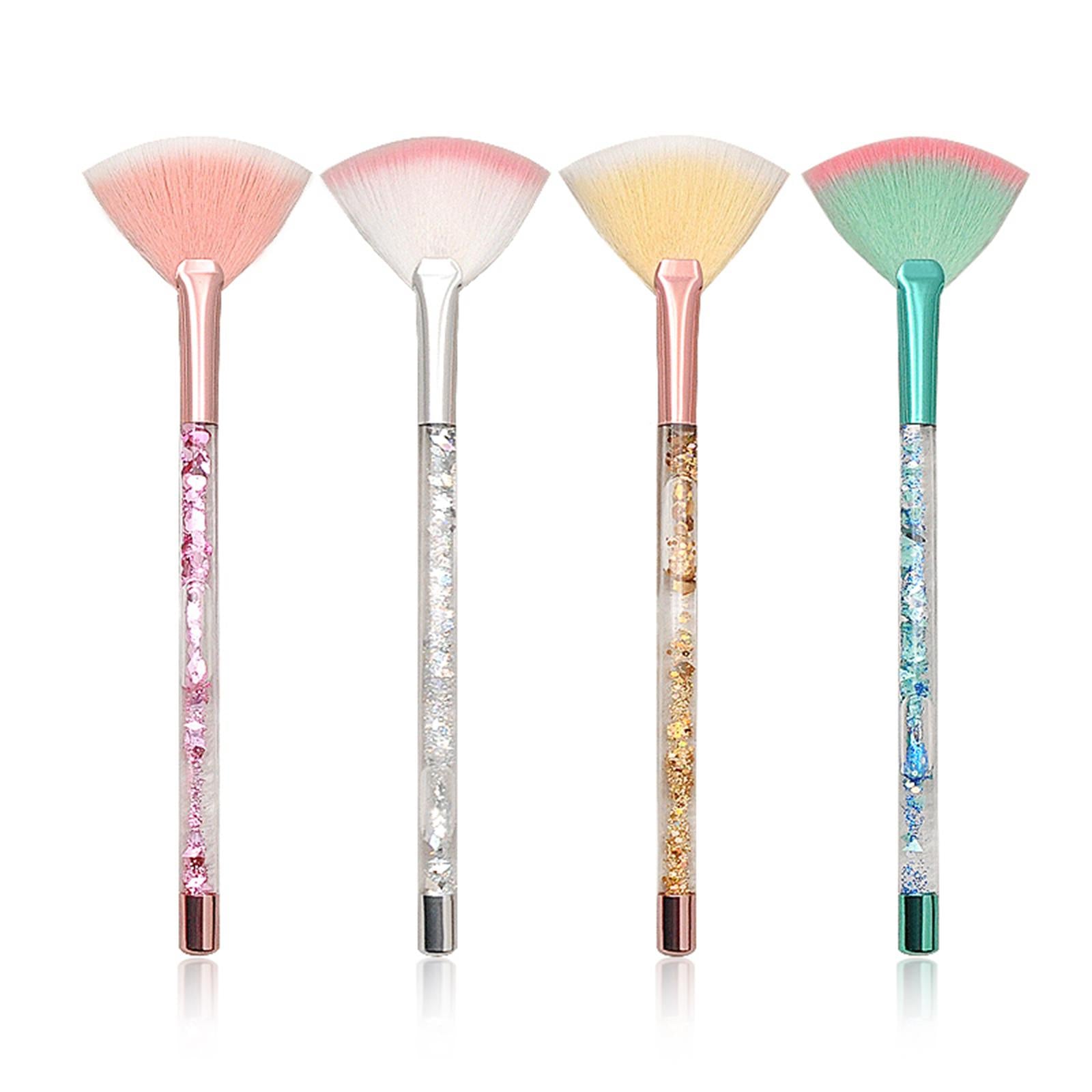 3xFan Makeup Brush Durable Makeup Loose Powder Brush for Women Girlfriend Lady Green