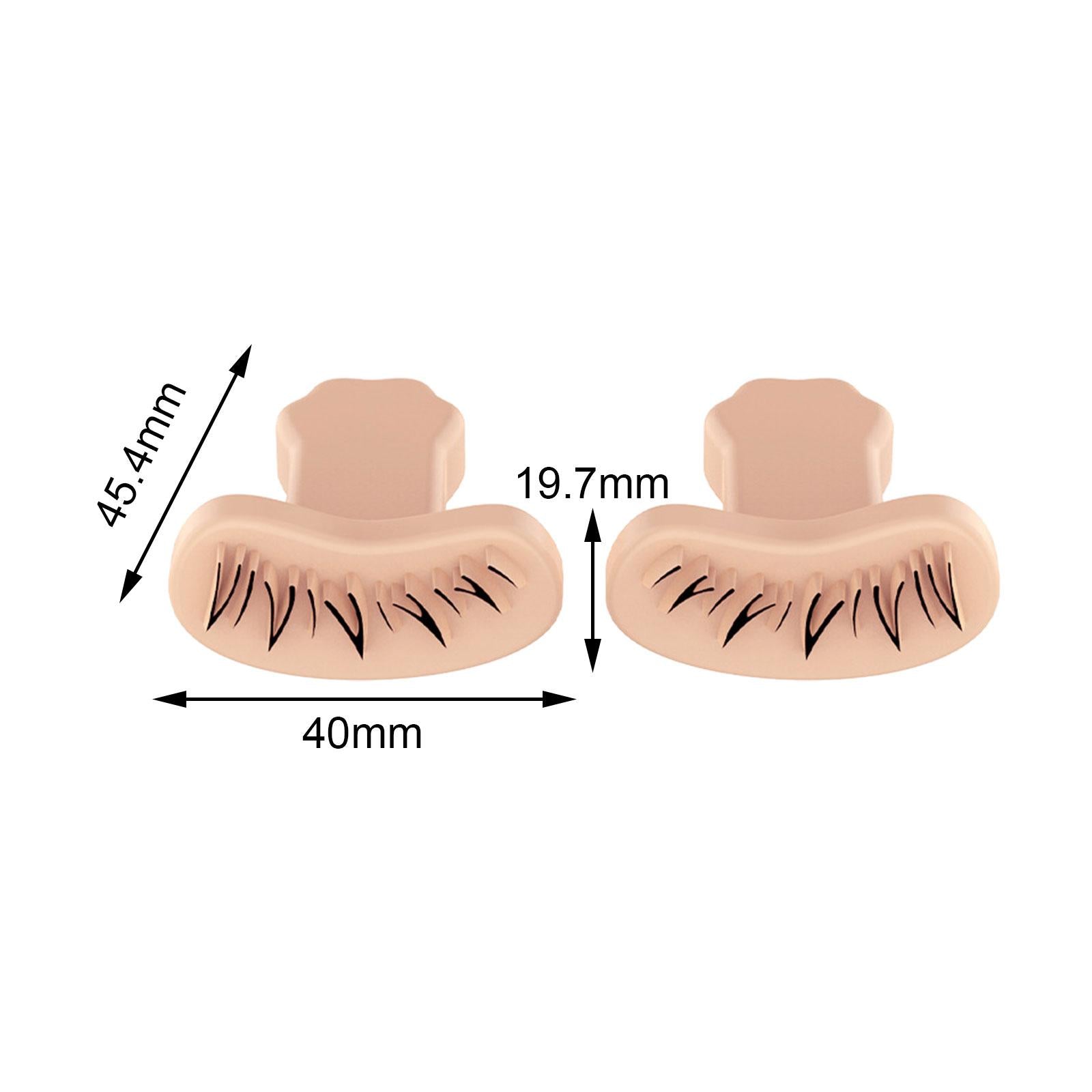 4x2x Eyelash Stamps Stencil with Handle Lazy DIY Lower Lashes Eyelash Template Skin color