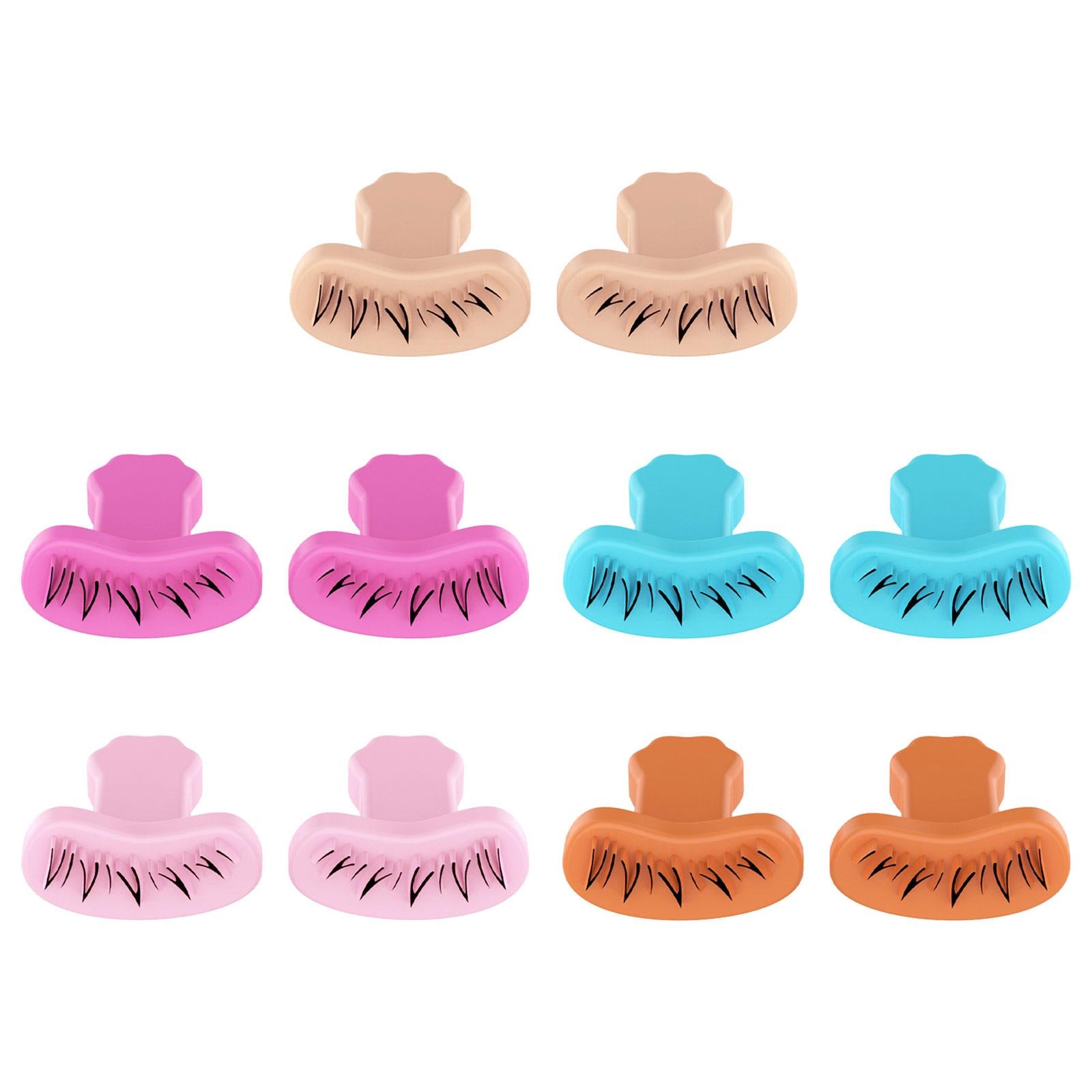 4x2x Eyelash Stamps Stencil with Handle Lazy DIY Lower Lashes Eyelash Template Skin color
