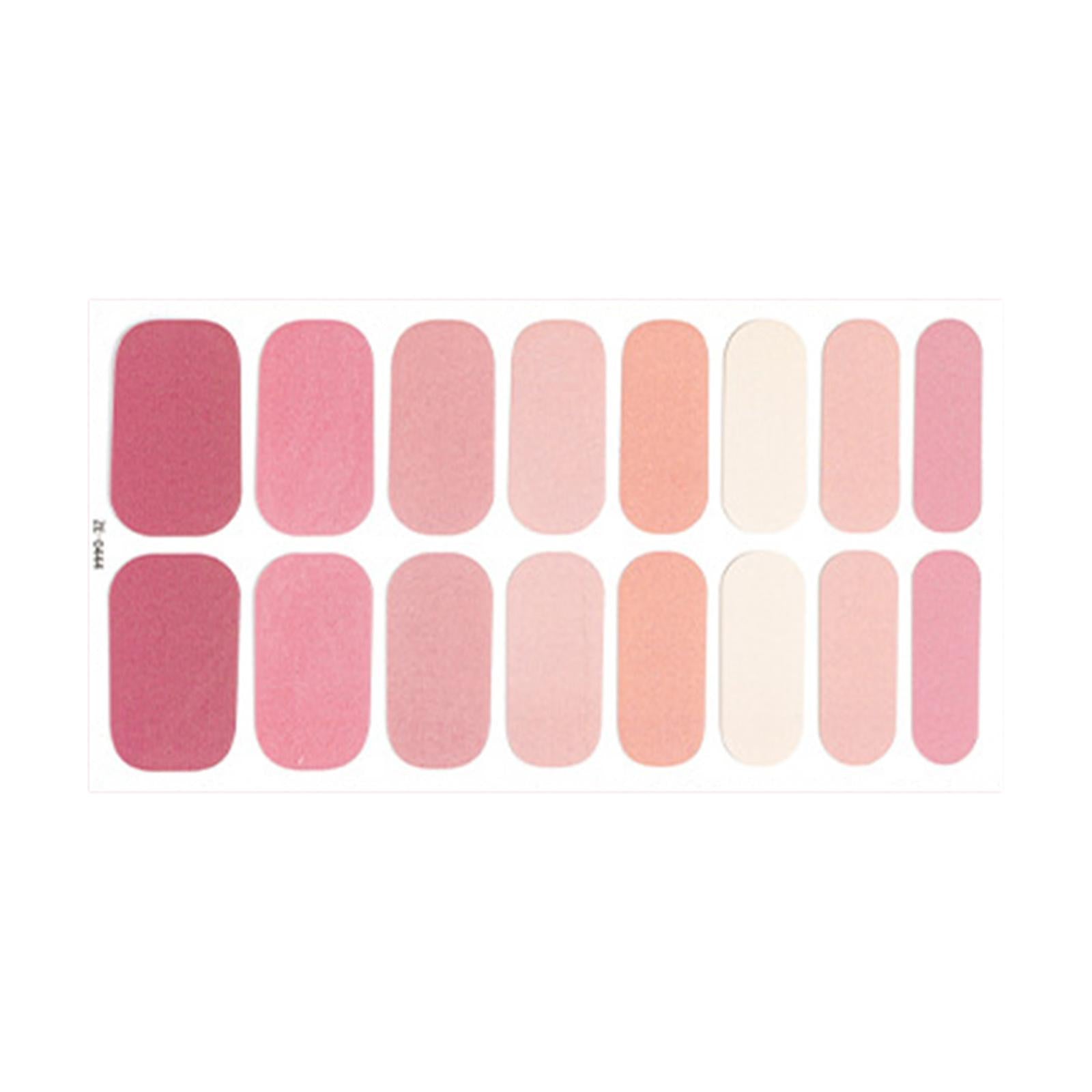 2x16 Pieces Cured Gel Nail Strips Self Adhesives Gel Nail Wrap Stickers Decals Style F