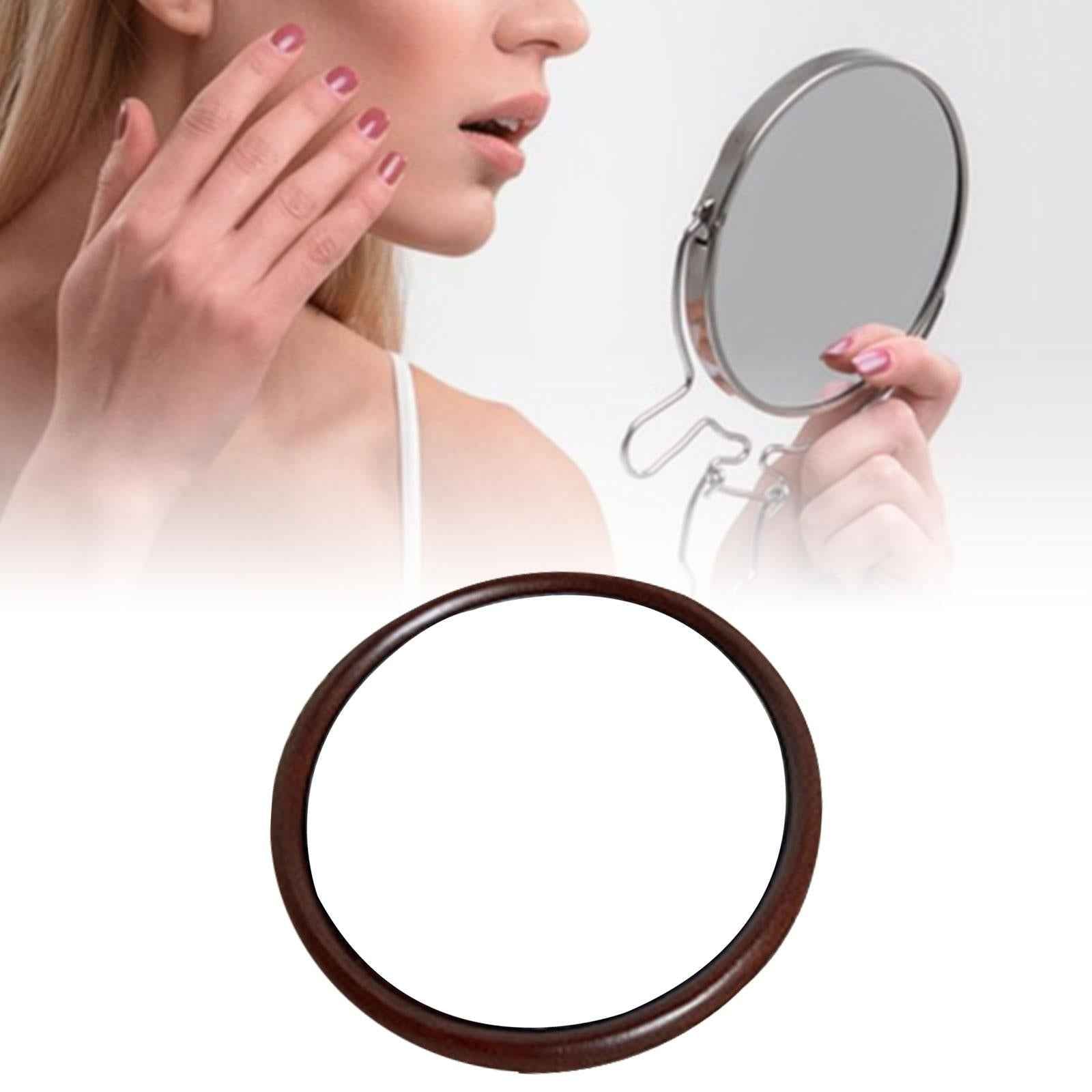Makeup Mirror Wooden Single Side Cosmetic Mirror for Beauty Barbers Bathroom Round